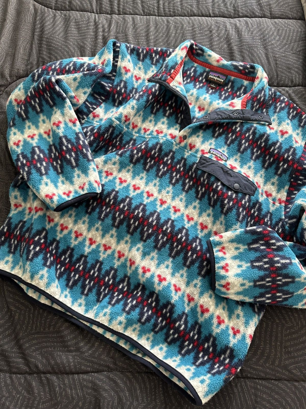 Patagonia Patagonia Synchilla Snap-T Fleece – Blue/Nordic Pattern Size US L / EU 52-54 / 3 - 1 Thumbnail