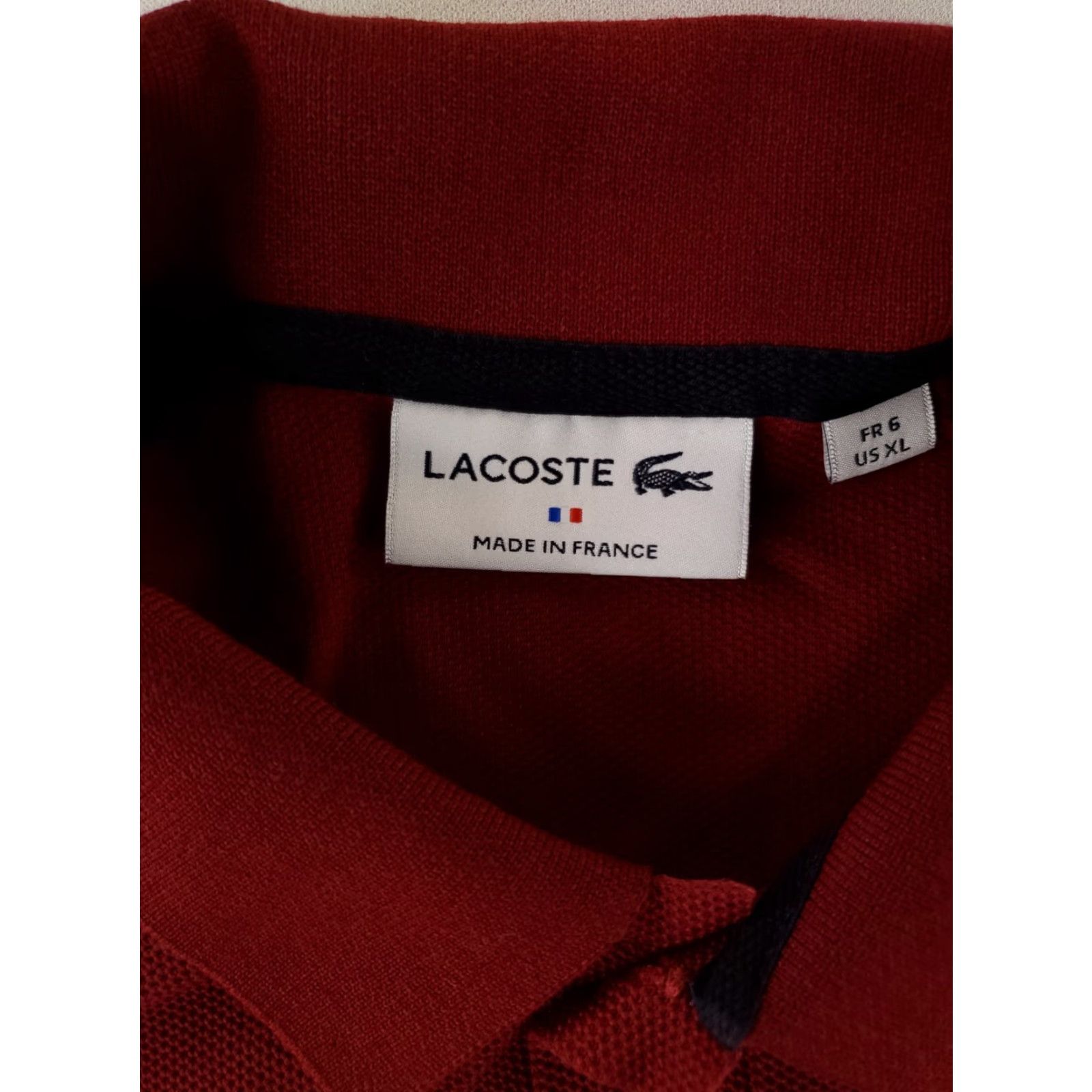 Lacoste Lacoste Polo Shirt Long Sleeve Red Maroon White Blue Mens XL Size US XL / EU 56 / 4 - 3 Thumbnail