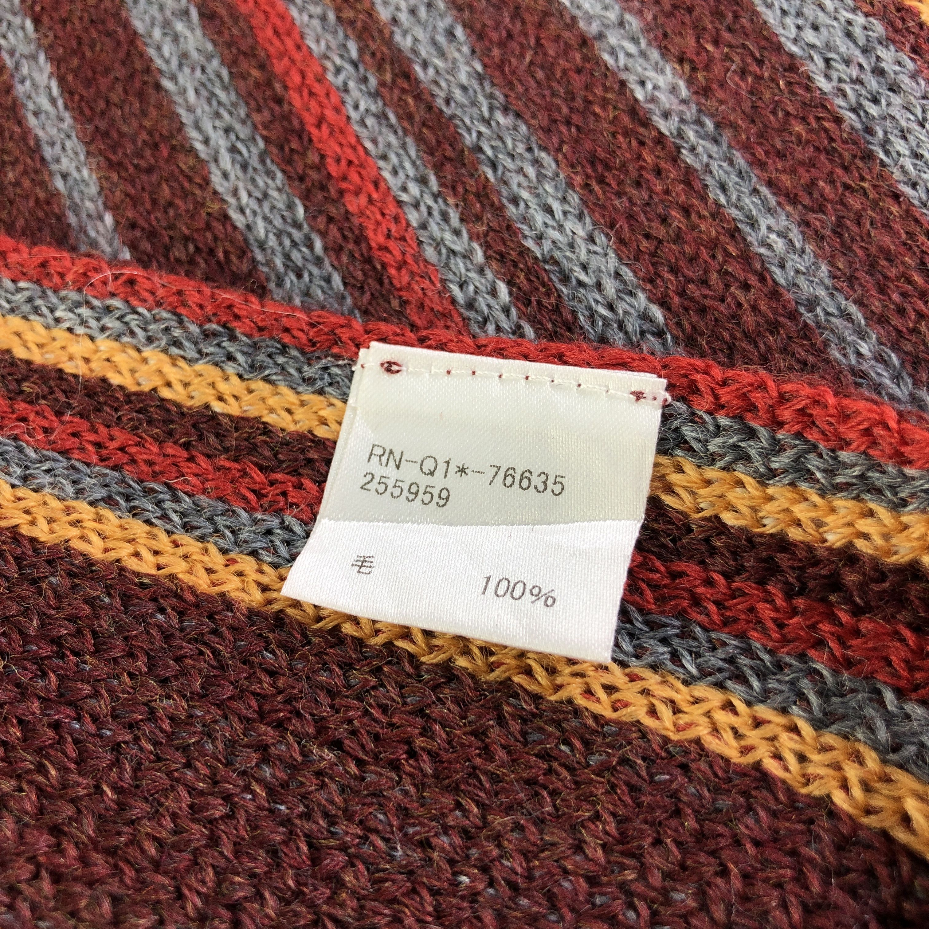 R.Newbold R.Newbold Striped Wool Scarf Muffler V2711 Size ONE SIZE - 5 Thumbnail