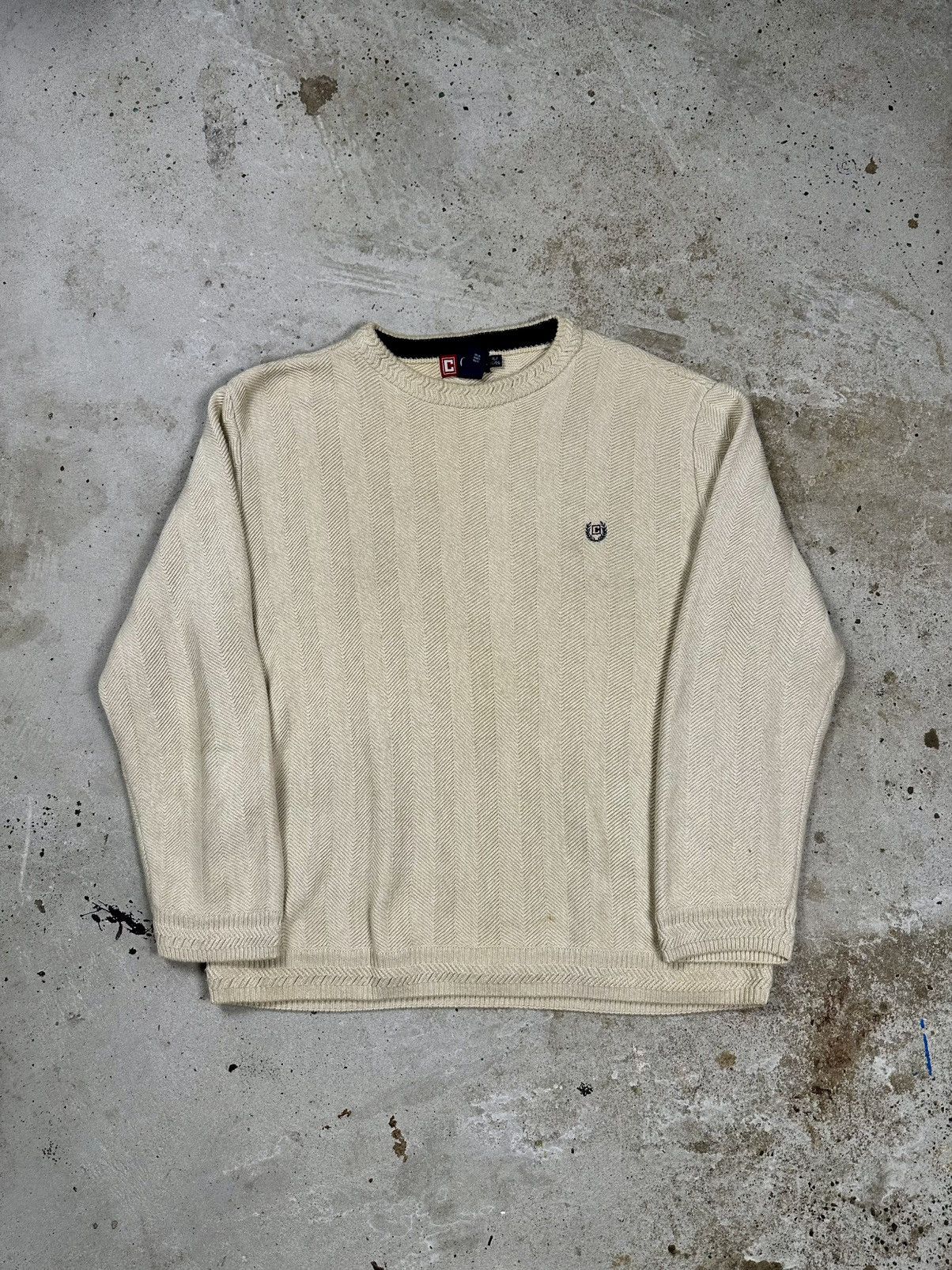 Chaps Ralph Lauren × Polo Ralph Lauren × Vintage Vintage Y2K Chaps Ralph Lauren Beige Knit Sweater Jumper Size US XL / EU 56 / 4 - 1 Thumbnail