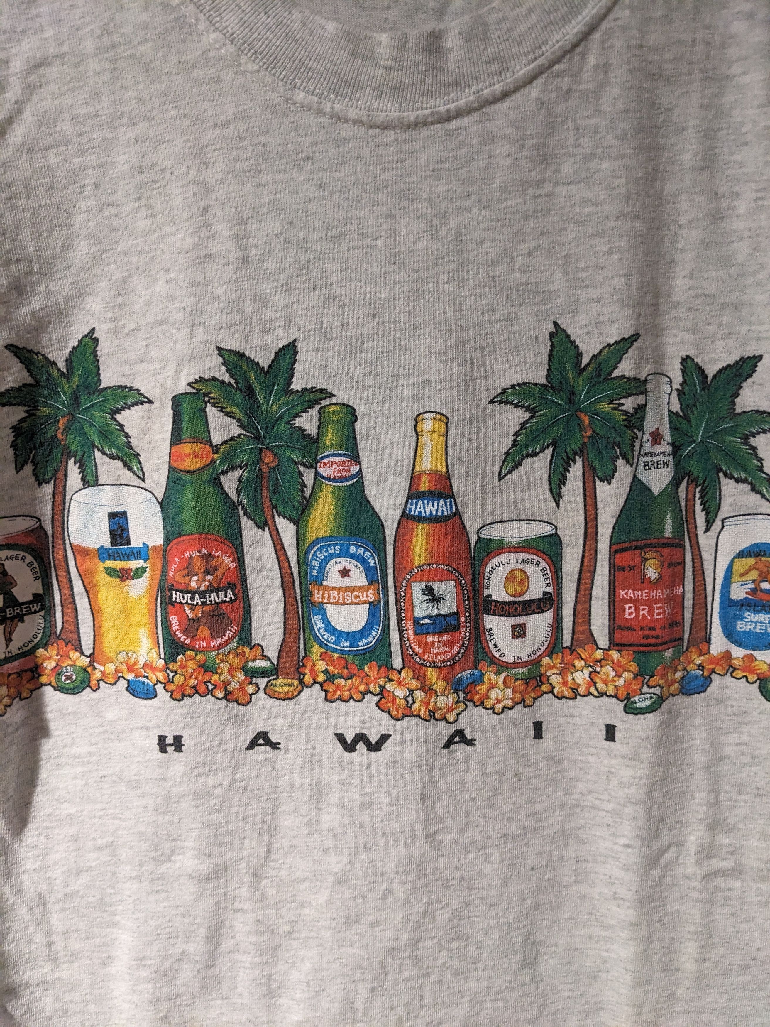 Vintage Vintage Y2K Hawaii Beer Alcohol Line Up Gray Large T-Shirt Size US L / EU 52-54 / 3 - 2 Thumbnail