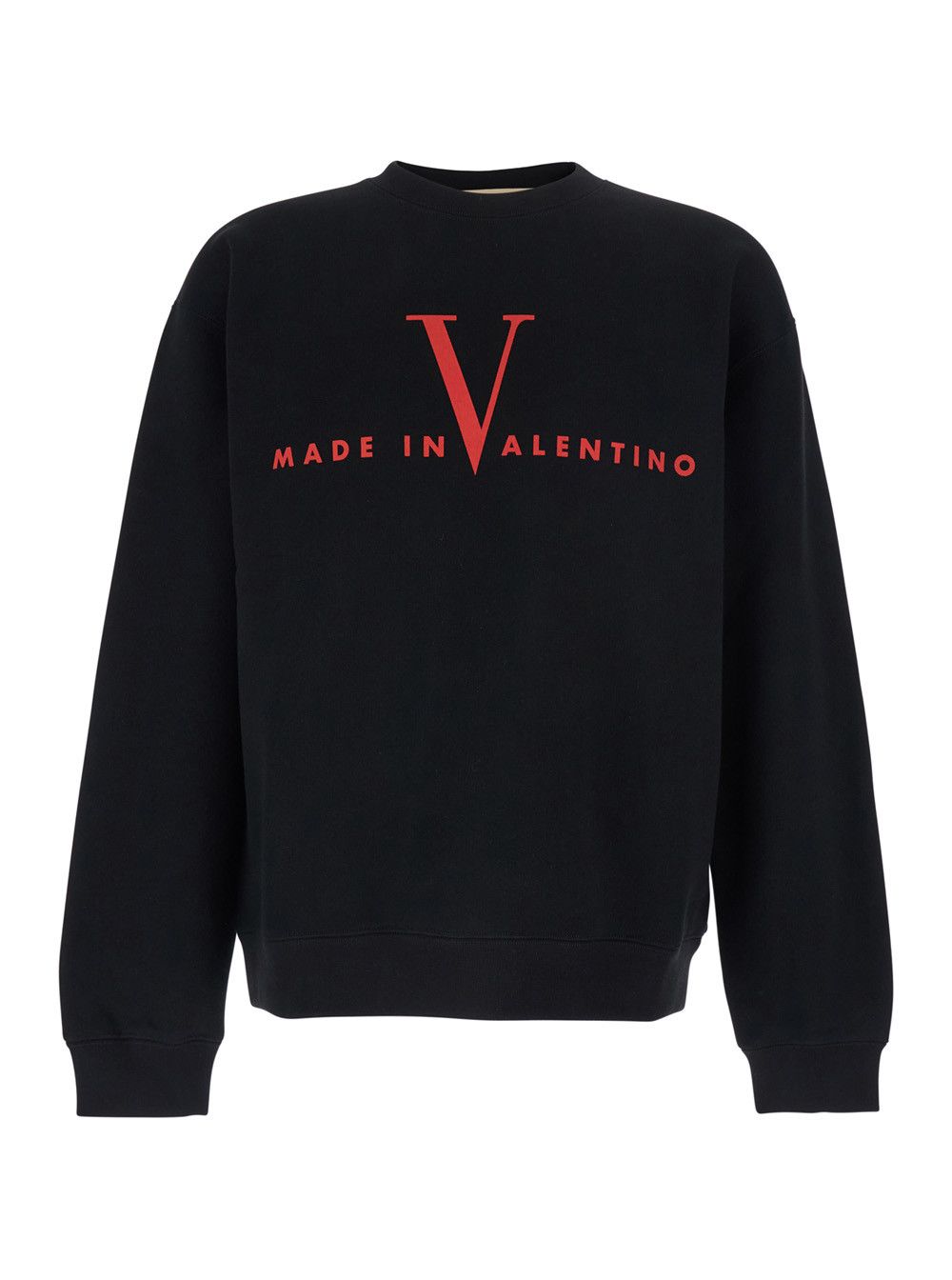 Valentino Sweatshirt with Logo Print on the Front and Dropped Shoulders in Black Cotton for Men Size US L / EU 52-54 / 3 - 1 Thumbnail