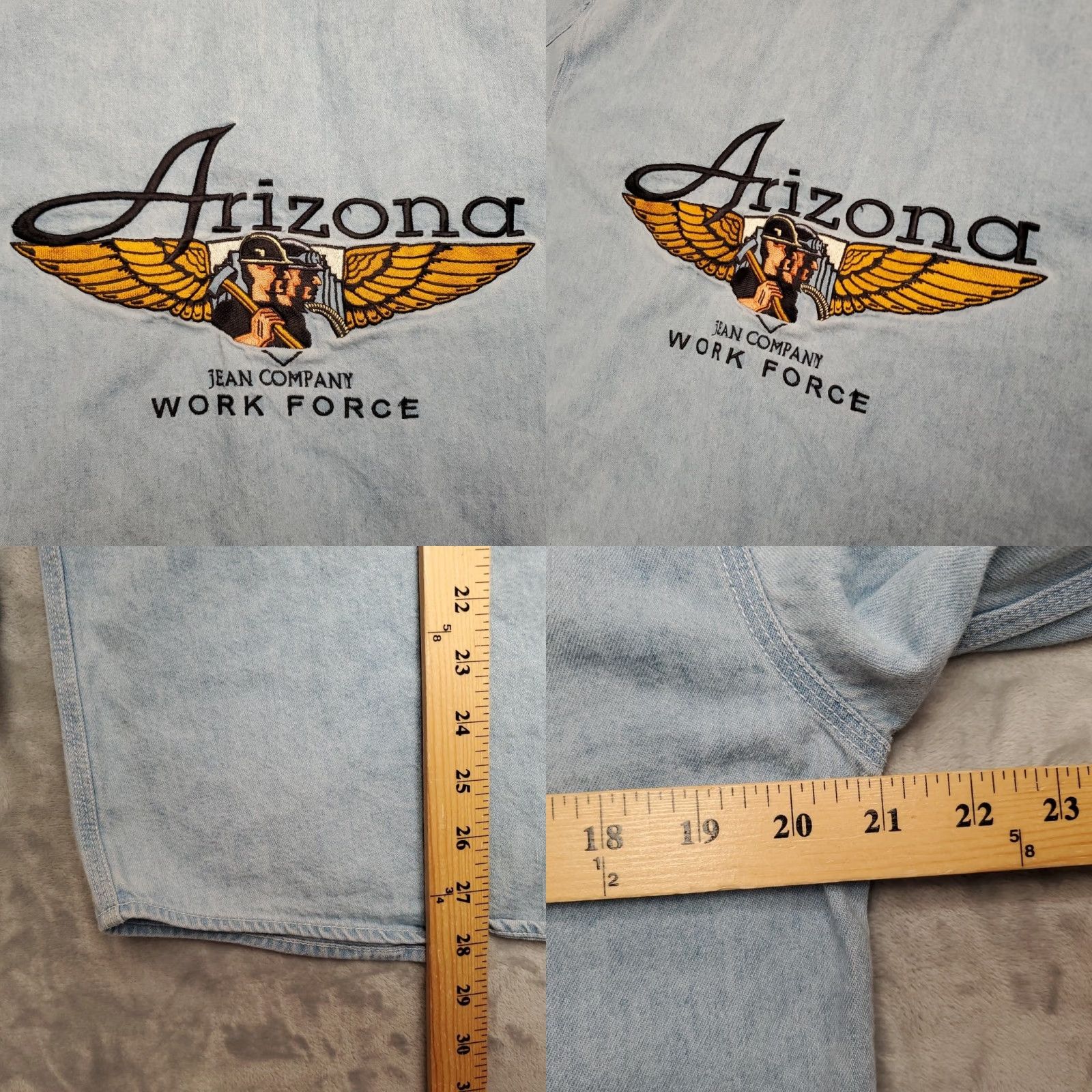 Vintage VINTAGE Arizona Jean Company Shirt Mens XL Blue Denim Work Force Embroidered 90s Shirt Mens XL Blue Denim Work Force Embroidered 90s Size US XL / EU 56 / 4 - 8 Thumbnail