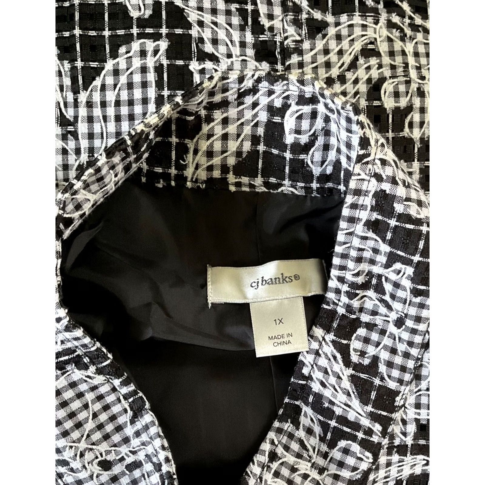 Vintage CJ Banks Jacket Shacket Floral 3/4 Sleeve Mock Neck Pockets Short 1X Black Women Jacket Size XL / US 12-14 / IT 48-50 - 4 Thumbnail