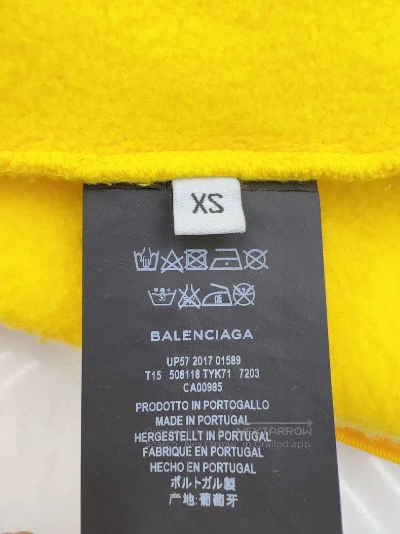 Balenciaga Balenciaga Yellow Hooded Sweatshirt Size US XS / EU 42 / 0 - 6 Thumbnail