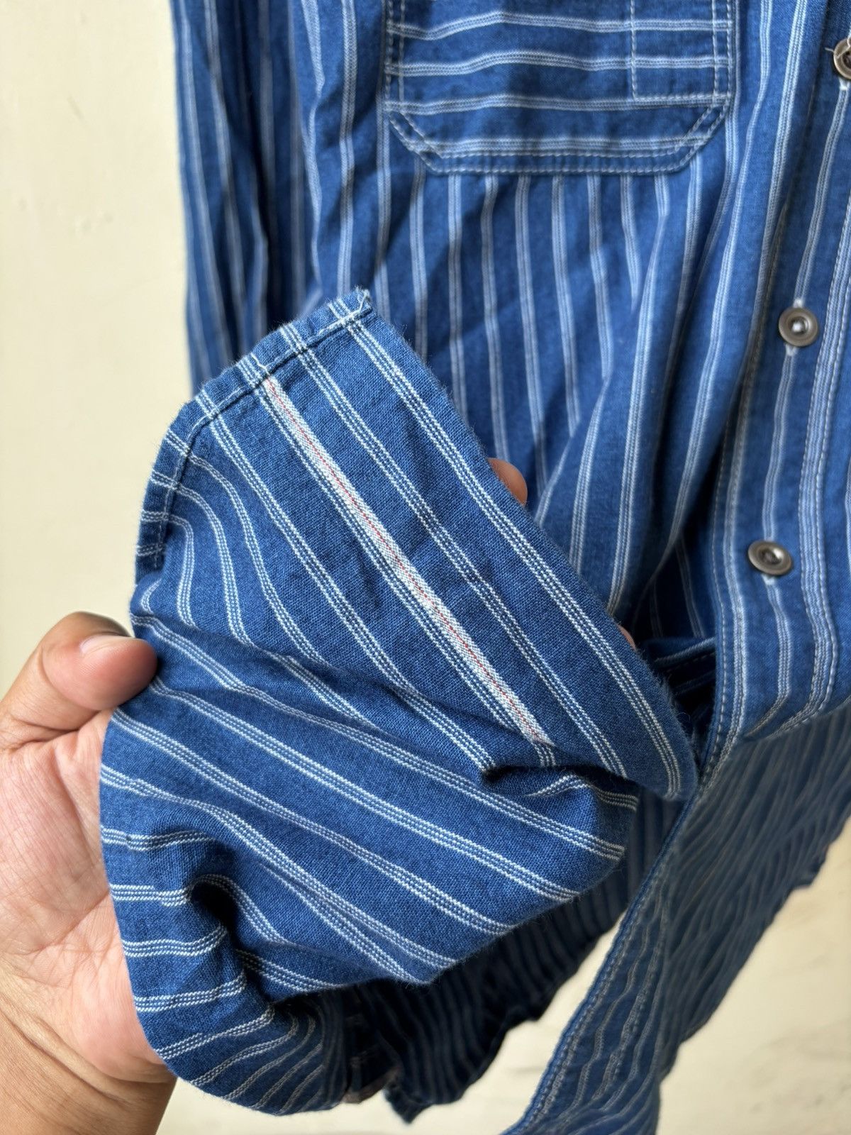 Japanese Brand Wabash shirt pattern indigo selvedge frizmWORKS Size US XL / EU 56 / 4 - 7 Thumbnail
