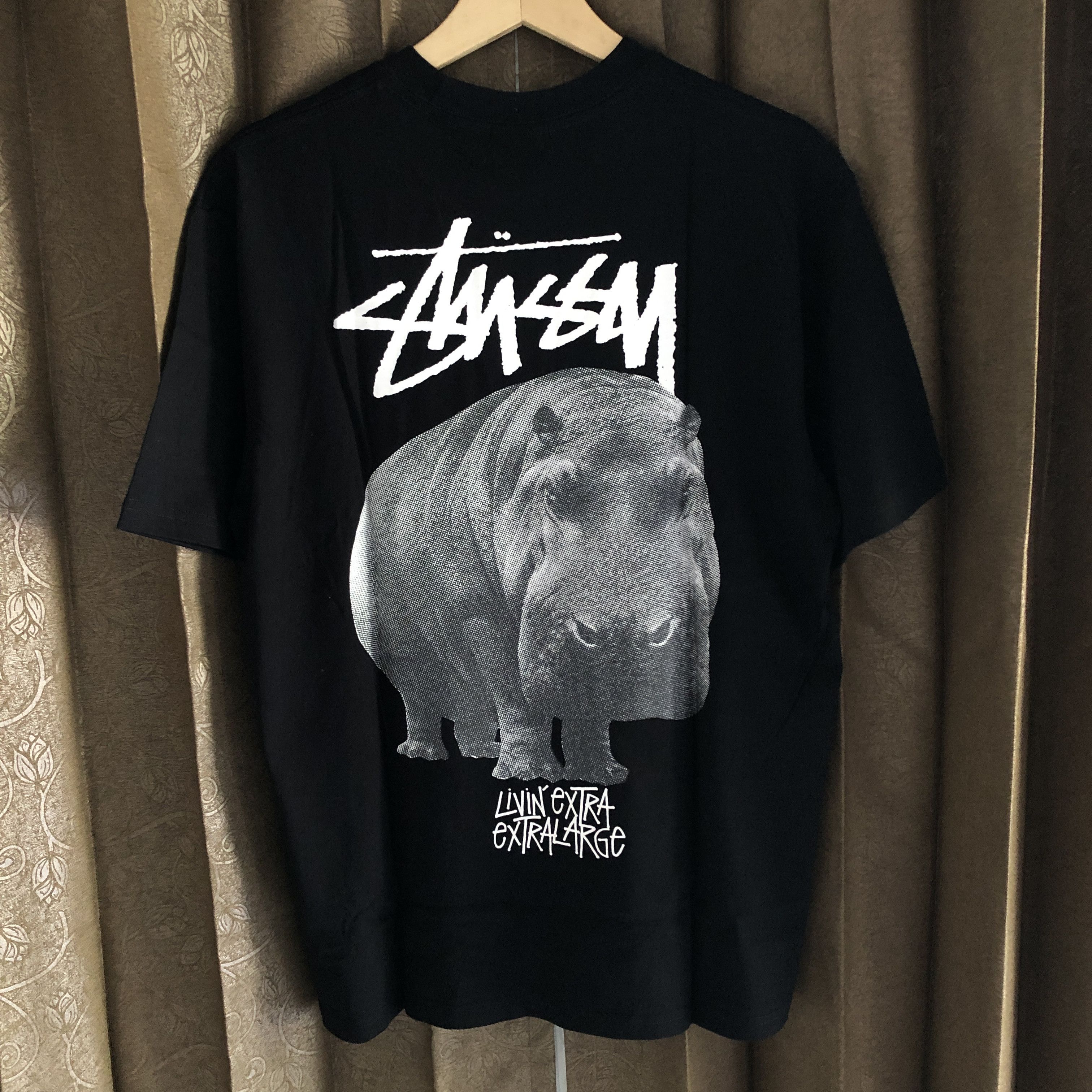 image of Stussy Big Hippo Tee Xlarge in Black, Men's