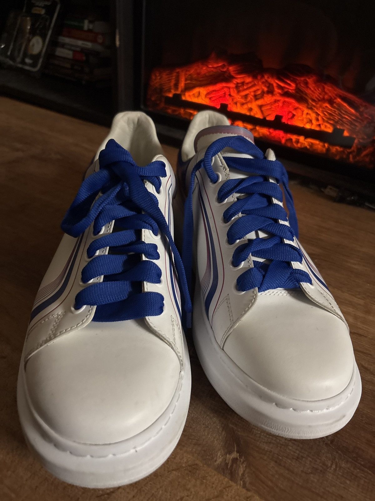 Alexander McQueen Alex mcqueens Oversized White/Blue Size US 11 / EU 44 - 6 Thumbnail