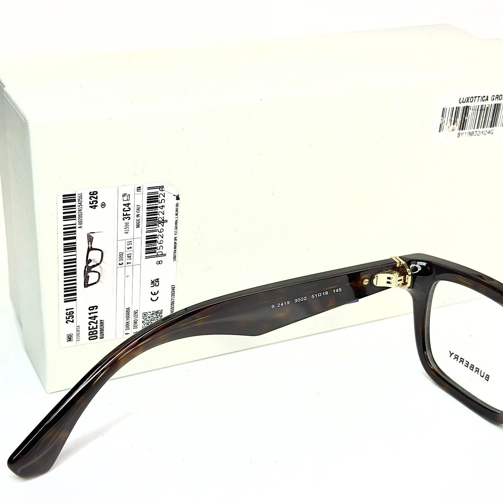 Burberry BURBERRY BE2419 Brown Havana Classic Eyeglasses Optical 2419 Size ONE SIZE - 9 Thumbnail