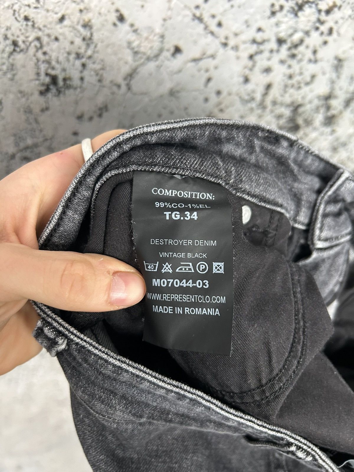 Represent Clo. Represent Washed Black Skinny Jeans Denim Streetwear Rock Size US 34 / EU 50 - 8 Thumbnail