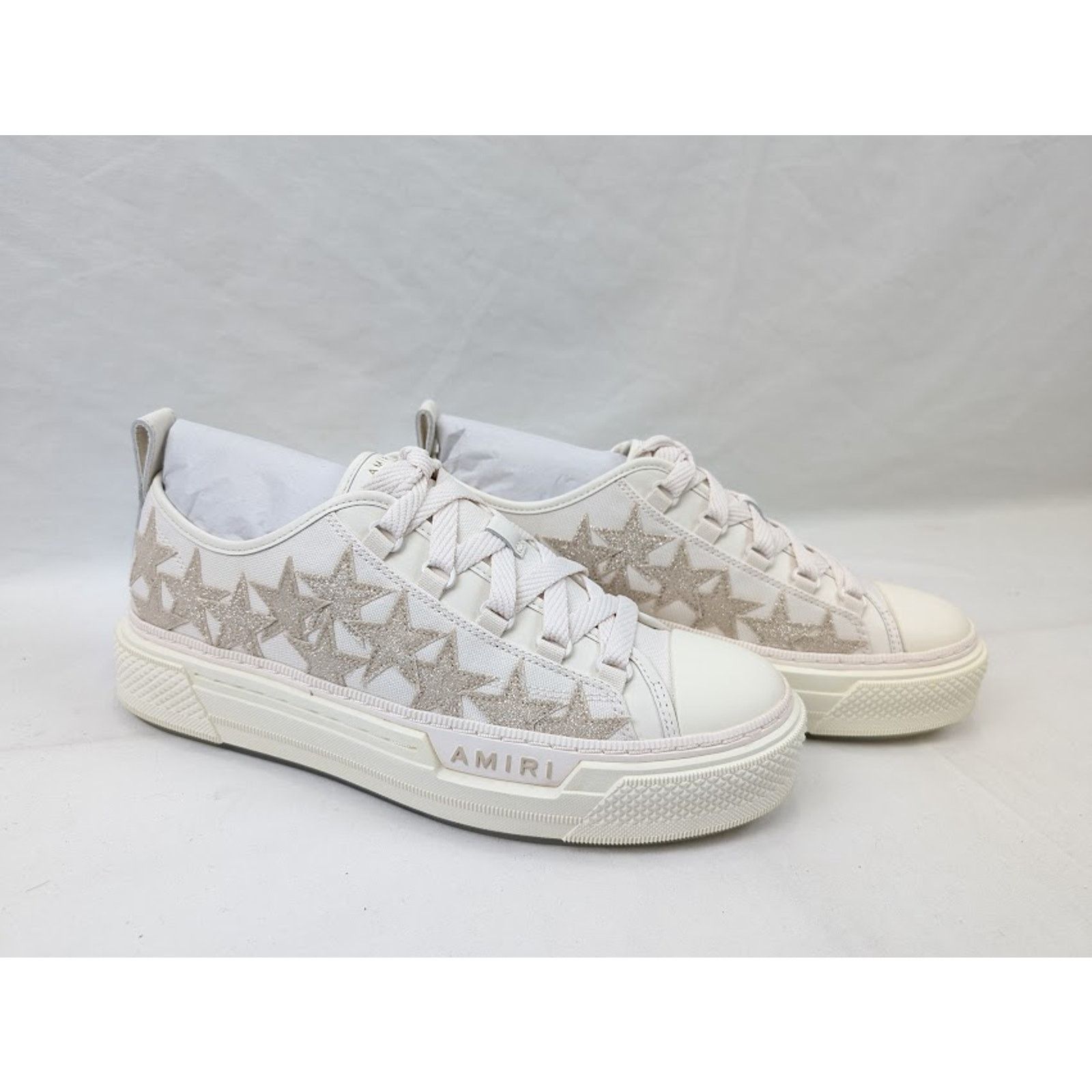 Amiri o1rshd1 Stars Court Low-Top Sneakers in Alabaster Size US 11 / EU 44 - 12 Thumbnail