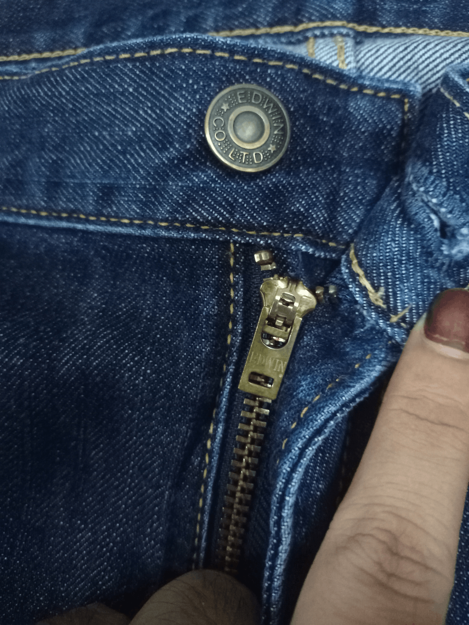 Edwin Vintage Japanese EDWIN 404 Raw Denim Loose Jeans Size US 33 - 3 Thumbnail