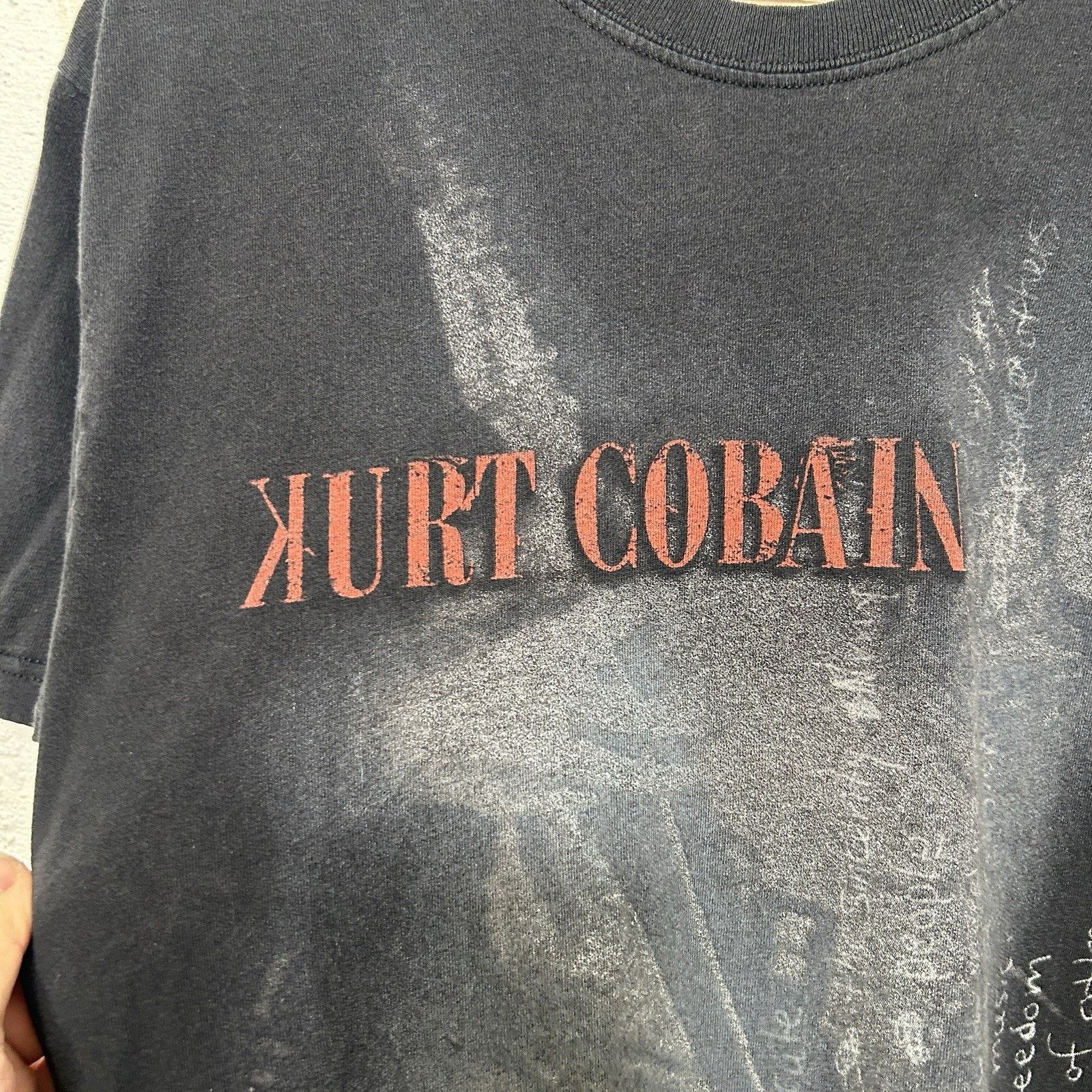 Hanes Y2K Kurt Cobain Nirvana The End of Music Lyrics Tee “Black” Size US M / EU 48-50 / 2 - 3 Thumbnail