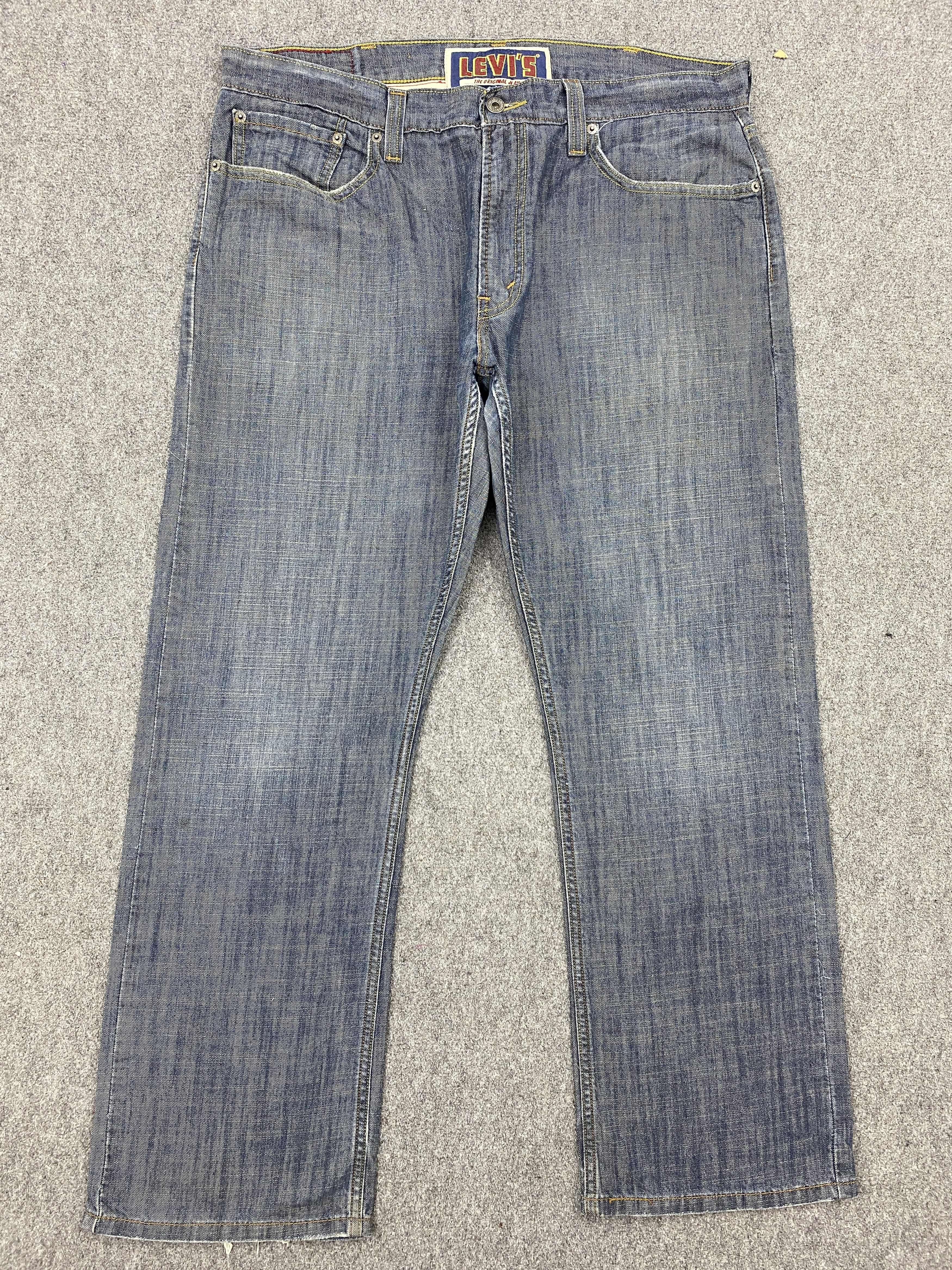 image of Levis 514 Slim Straight Blue Denim Jeans, Men's (Size 37)