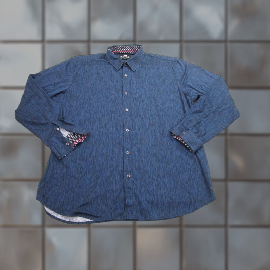 Vintage Buttercloth Shirt Mens 3XL Blue Regular Fit Long Sleeve Button Up Casual Cotton Size US XXL / EU 58 / 5 - 1 Thumbnail