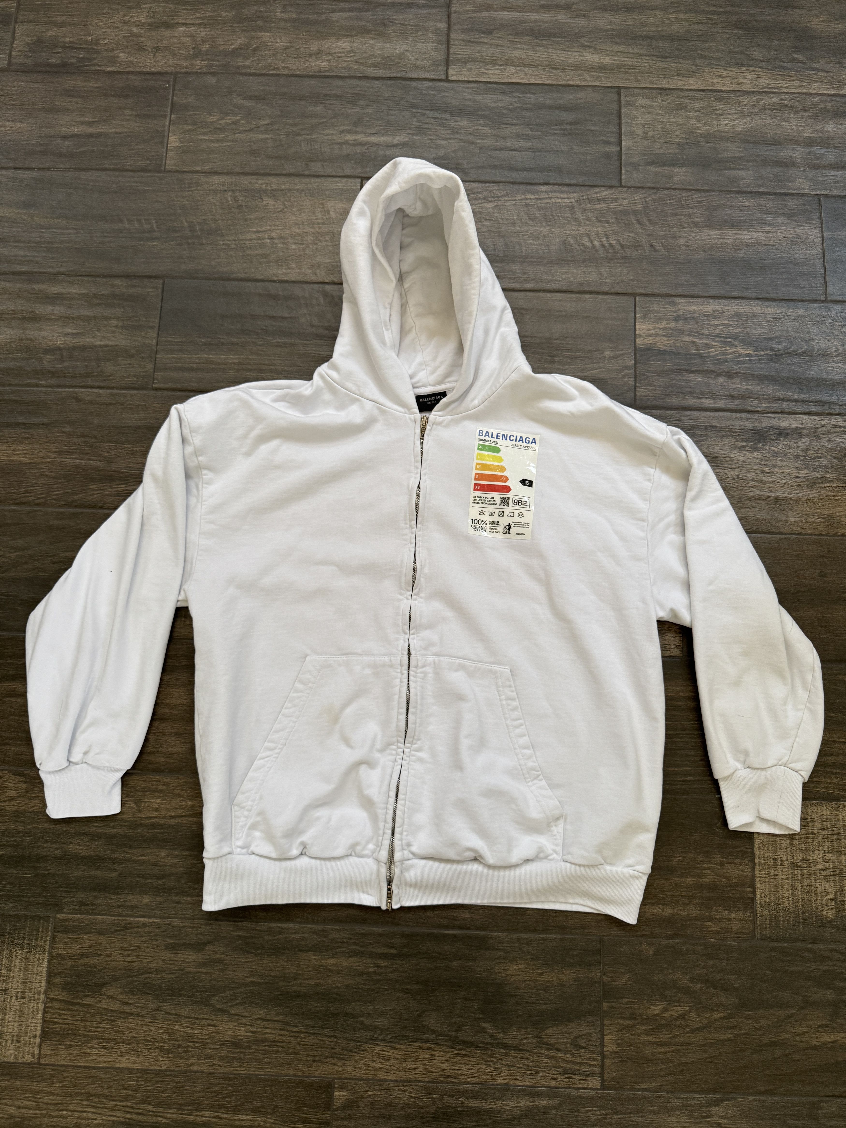 Balenciaga Energy Label Zip Up Hoodie Size US S / EU 44-46 / 1 - 1 Thumbnail