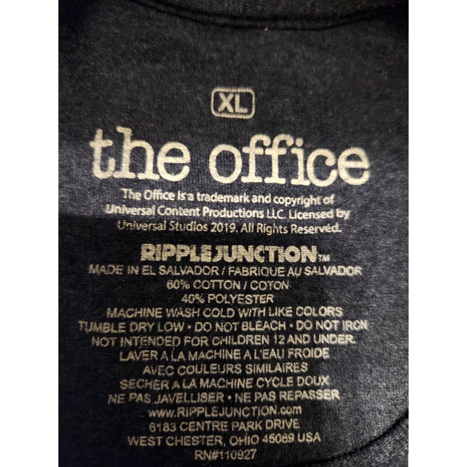 Vintage The Office Men's T-Shirt Assistant to the Regional Manager XL Blue Graphic Crew Neck Short Sleeve White Text Size US XL / EU 56 / 4 - 2 Thumbnail