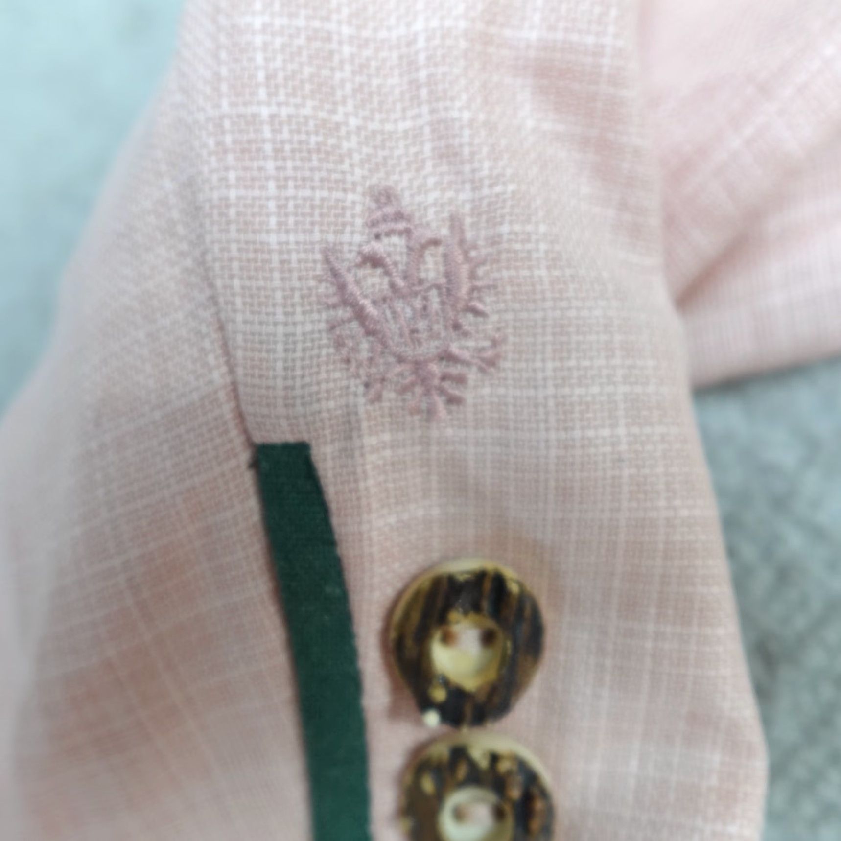 Vintage Habsburg Blazer Women Pink Wool Silk Linen Blend 10 4 Button Long Sleeve Button Dry Clean Only Regular Fall Spring Winter Business Casual Size L / US 10 / IT 46 - 3 Thumbnail