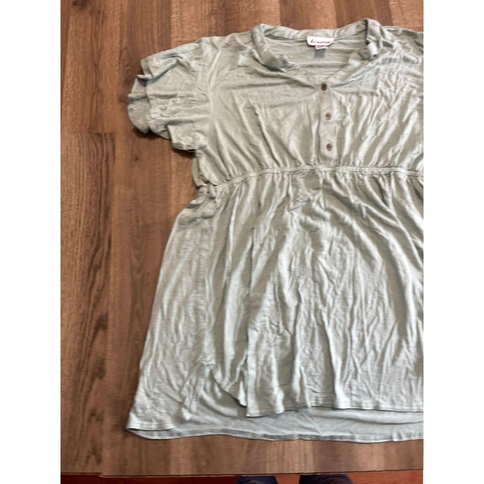 Vintage VINTAGE Oh! Mamma Shirt Womens 2X Green 1/4 Buttons Short Sleeve Shirt 2X Womens Mens Girls Size XXL / US 16-18 / IT 52-54 - 4 Thumbnail