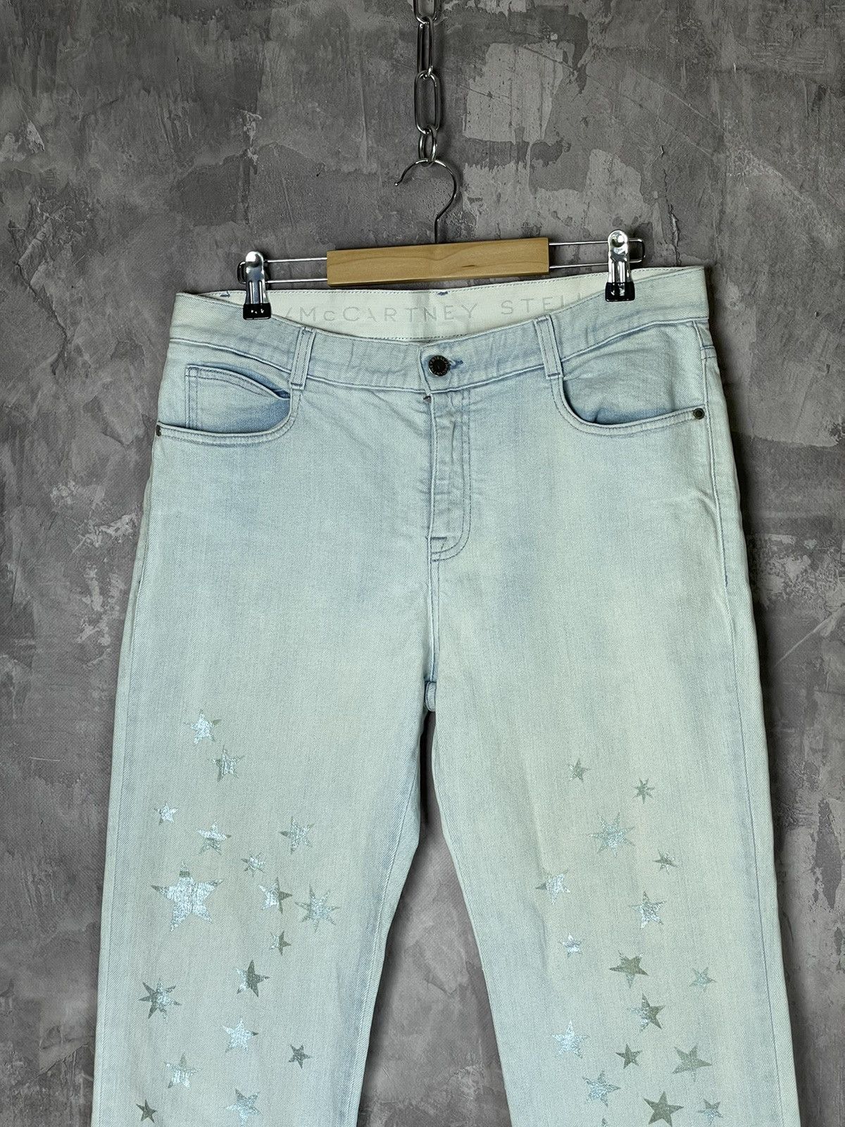 Stella McCartney × Vintage Stella McCartney Y2K Star Multilogo Denim Jeans Size 31" - 3 Thumbnail