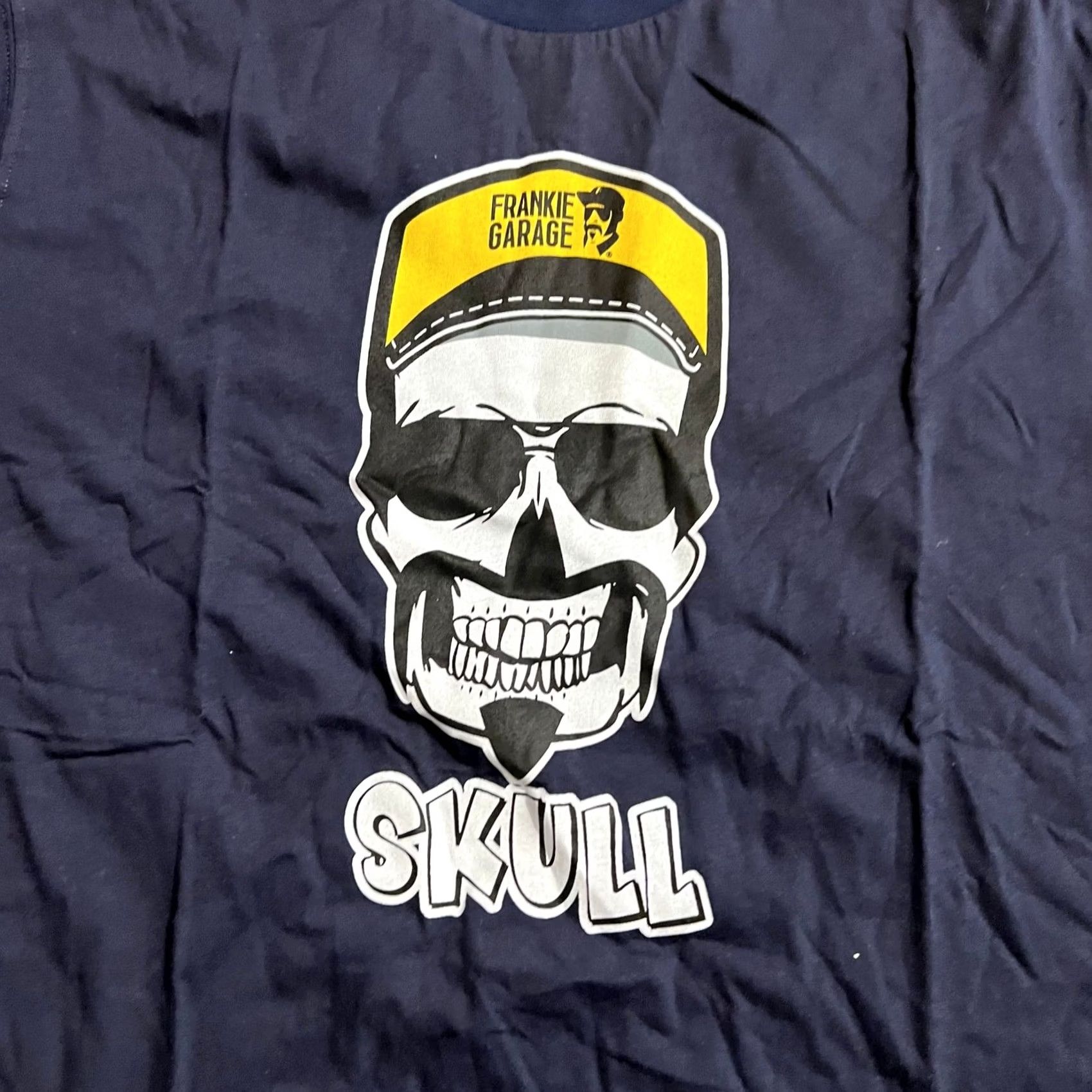 Garage Frankie garage Shirt Mens L Blue Navy Skull Skeleton Hat Size US L / EU 52-54 / 3 - 2 Thumbnail