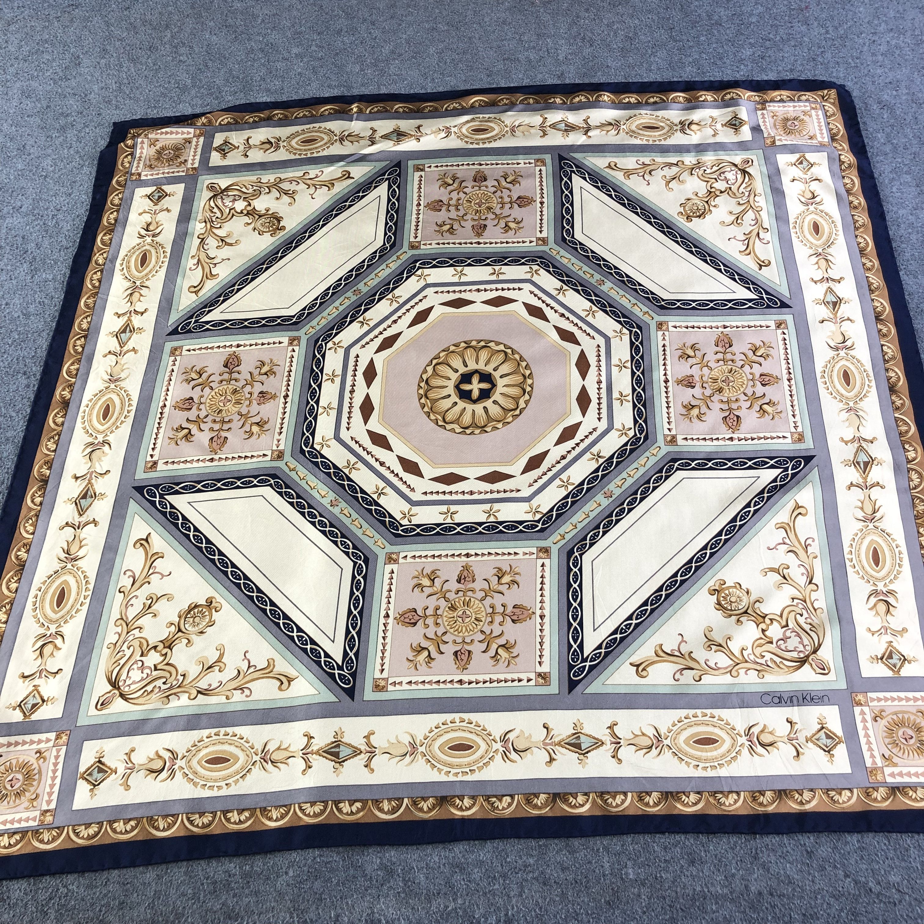 Vintage Calvin Klein Luxury Design Silk Scarf M486