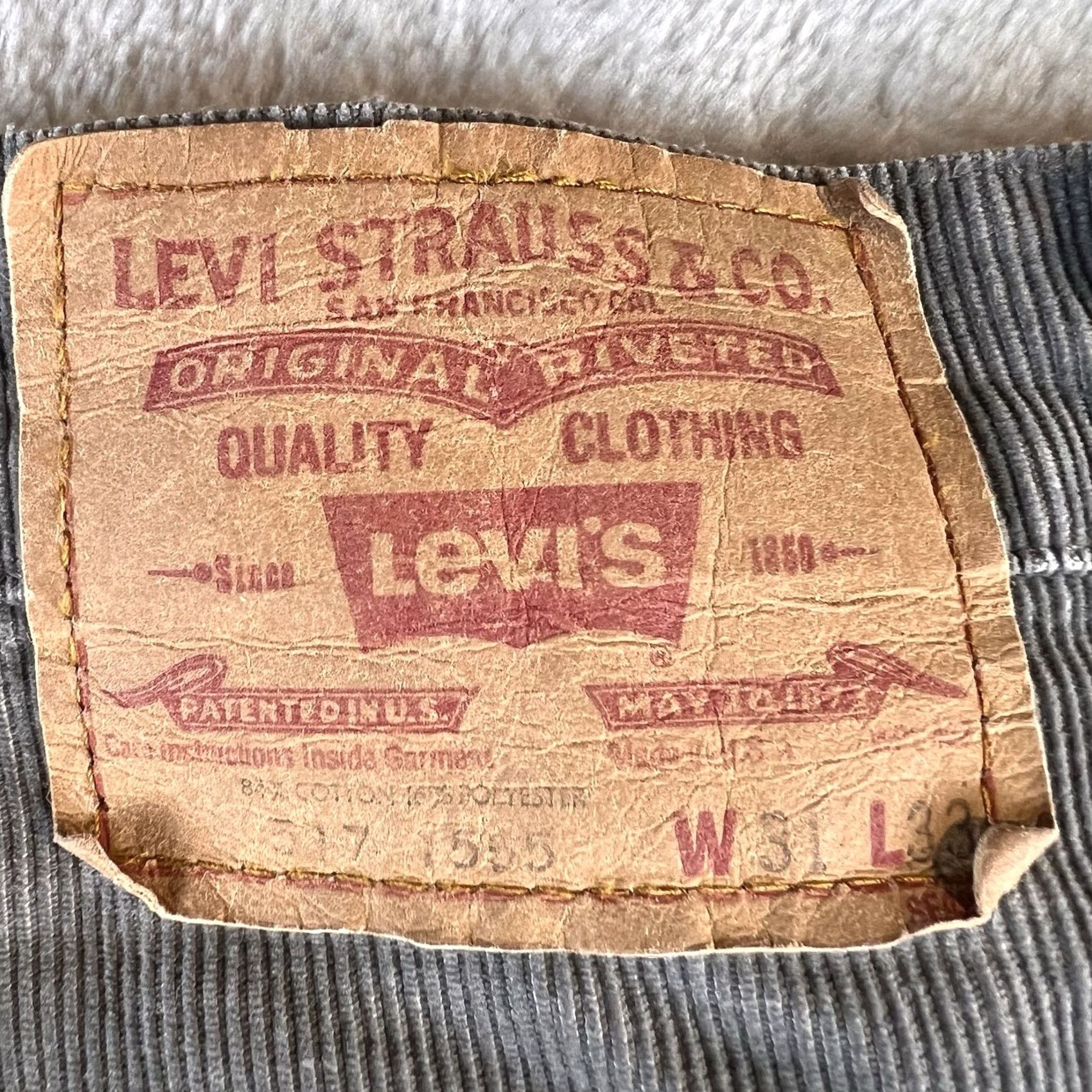 Levi's VINTAGE Levi's 517 Corduroy Pants Men 31x30 Gray Bootcut USA Made 80s 90s Y2K Size US 31 - 5 Thumbnail
