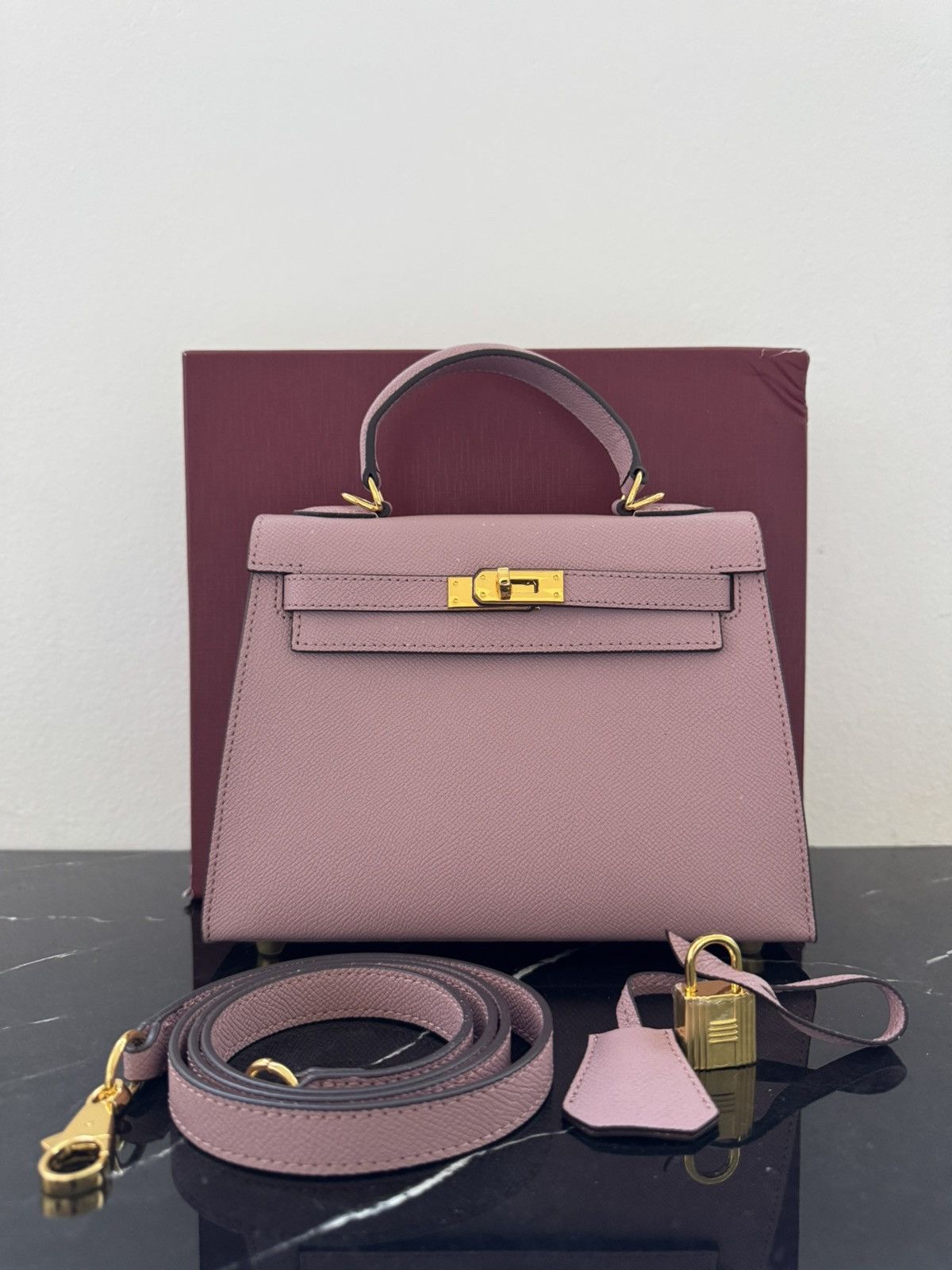 Other Mauve “Kelly-Style” Top Handle Bag Size ONE SIZE - 15 Thumbnail