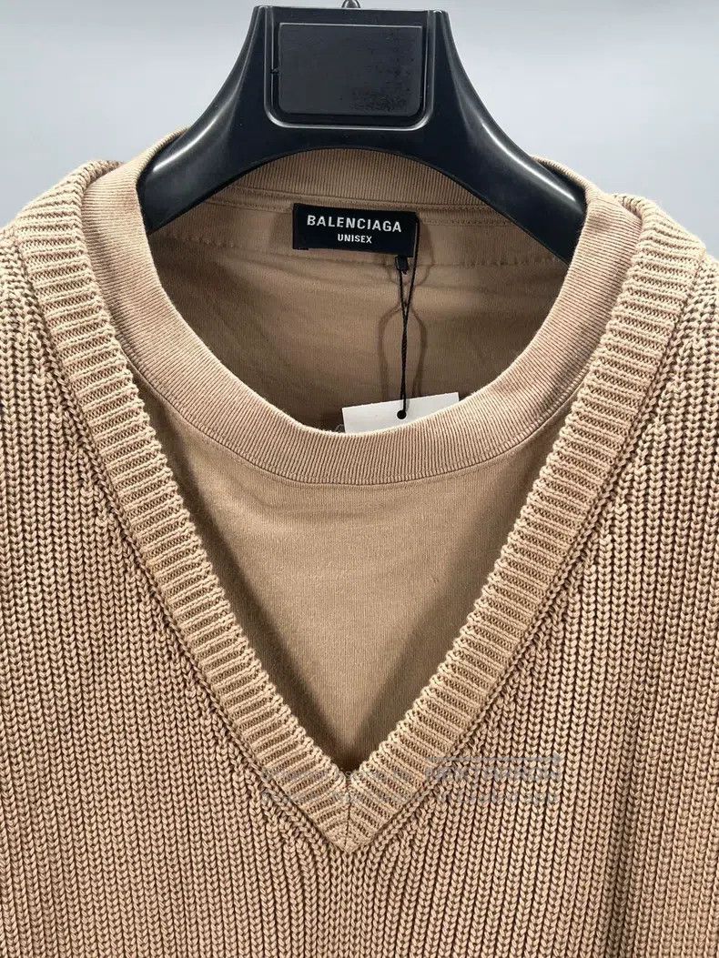 Balenciaga Balenciaga Solid Double Layer Round Neck Casual Long Sleev Size US XL / EU 56 / 4 - 2 Thumbnail