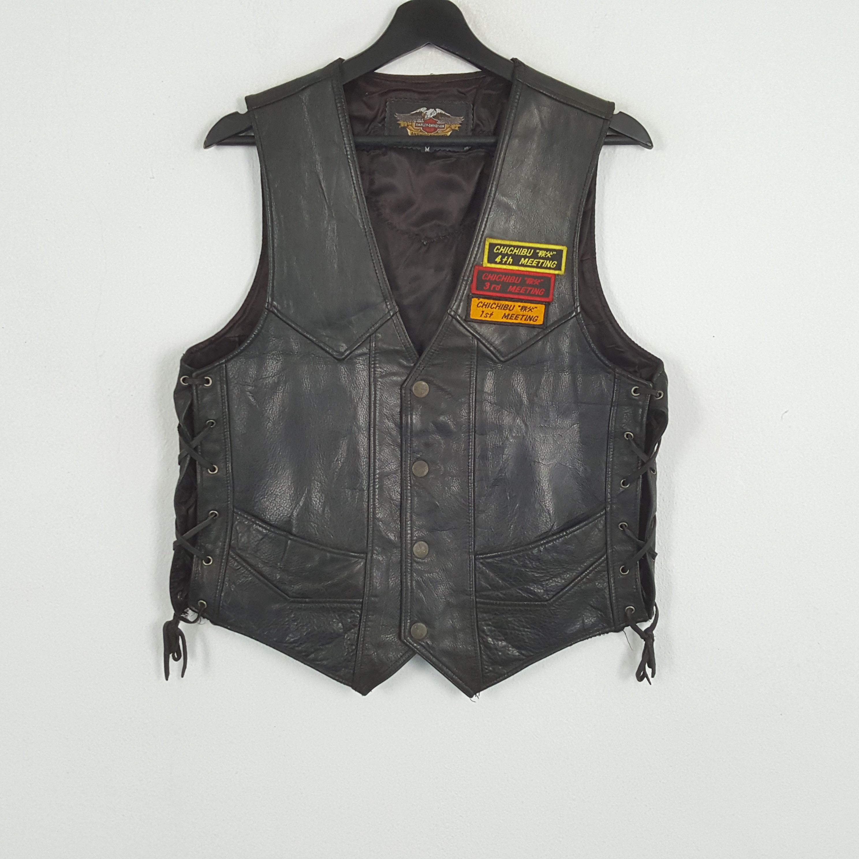 Harley Davidson × Vintage HARLEY DAVIDSON Logo Design Motorcycle Leather Jacket Size US S / EU 44-46 / 1 - 3 Thumbnail