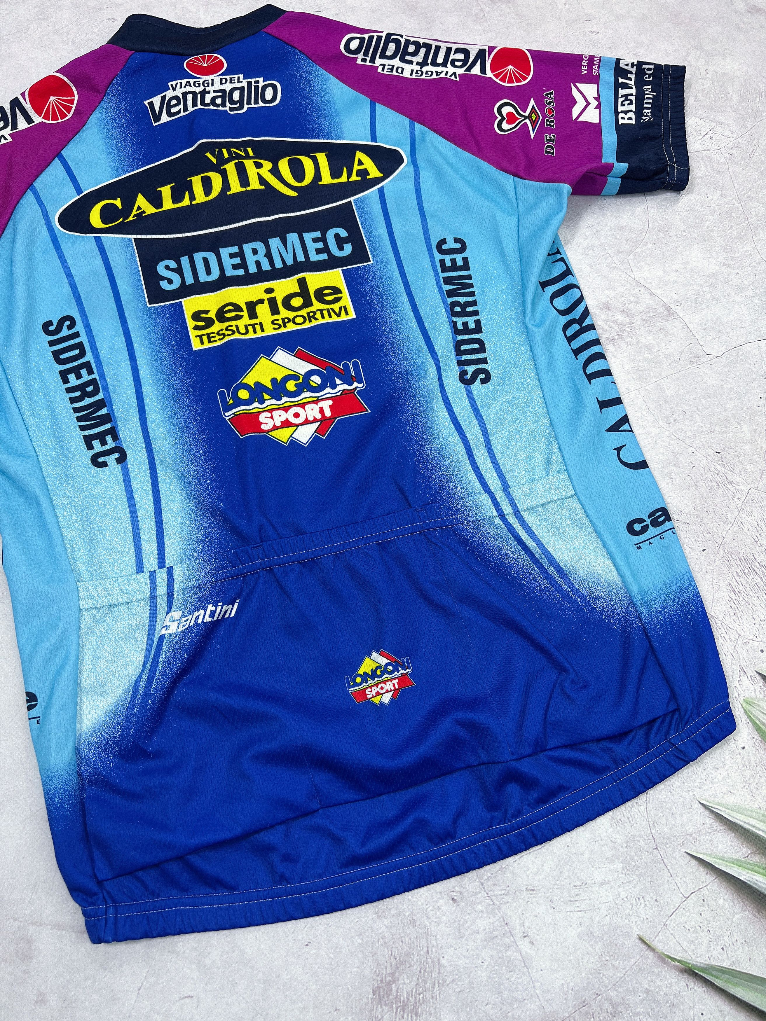 Sports Specialties × Vintage Vintage Santini Vini Caldirola Cycling Jersey Sidermec Size US L / EU 52-54 / 3 - 13 Thumbnail