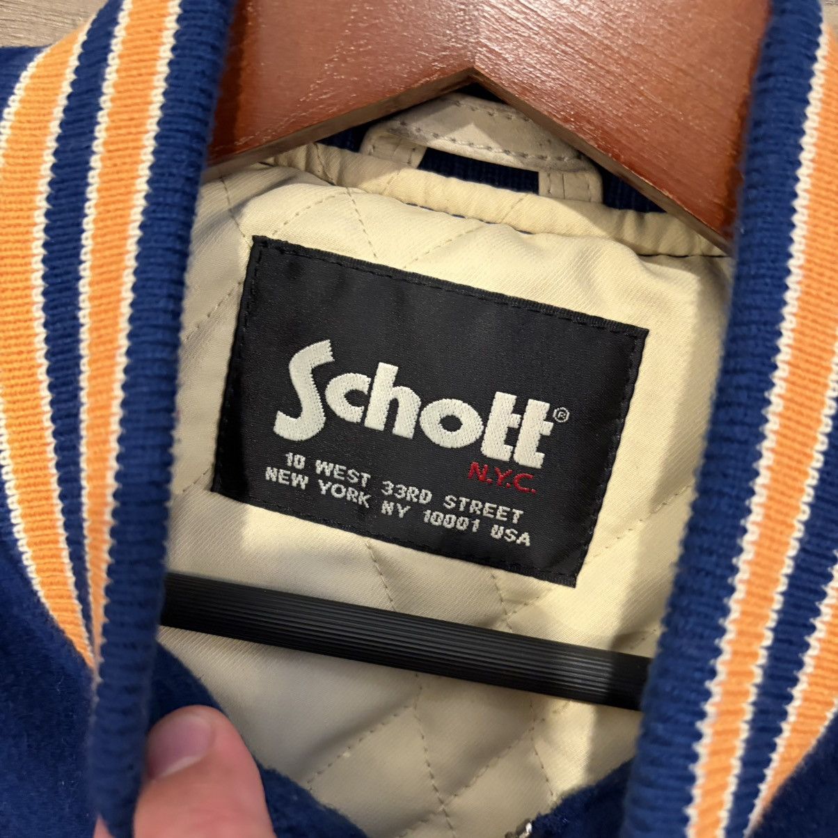 Schott Schott NYC Leather Sleeve Wool Varsity Jacket Size US M / EU 48-50 / 2 - 2 Thumbnail