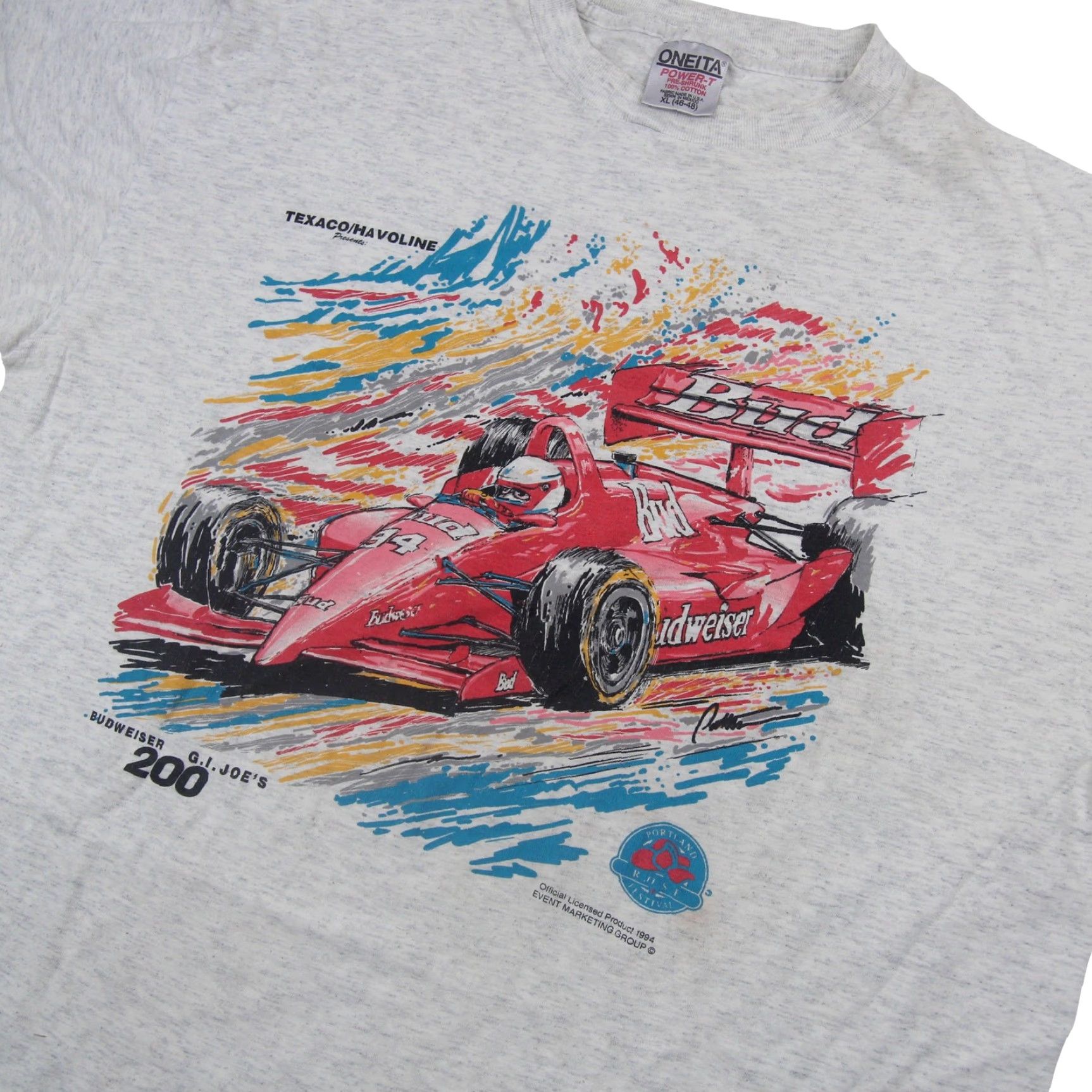 Budweiser VINTAGE Budweiser / G.I. Joe 200 Indie Racing graphic T Shirt Gray XL Mens Regular Large 200? Size US XL / EU 56 / 4 - 2 Thumbnail