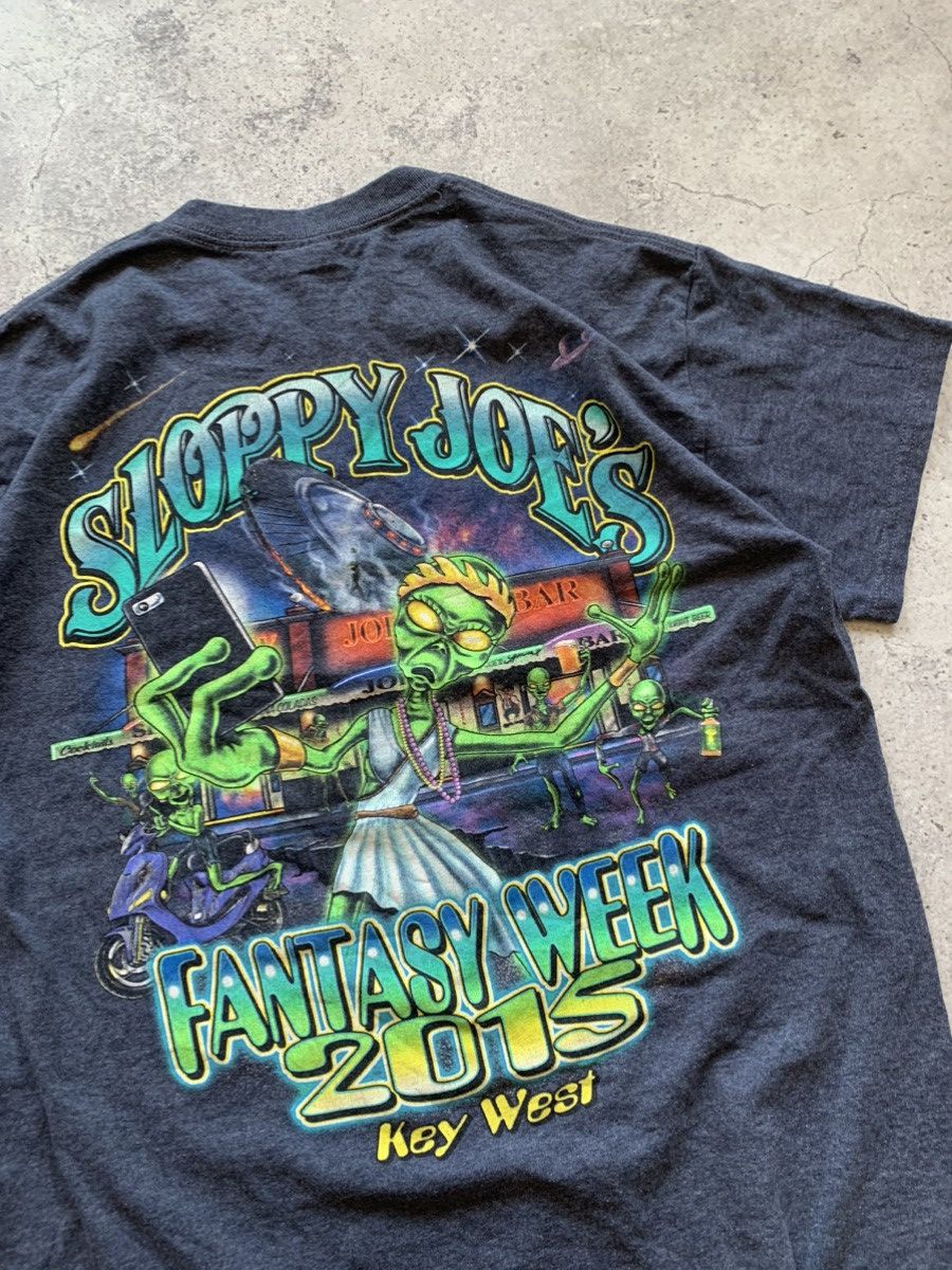 Alien Workshop × Vintage Crazy 00s Alien Graphic T Shirt Sloppy Joes Bar Week Key Size US M / EU 48-50 / 2 - 2 Thumbnail