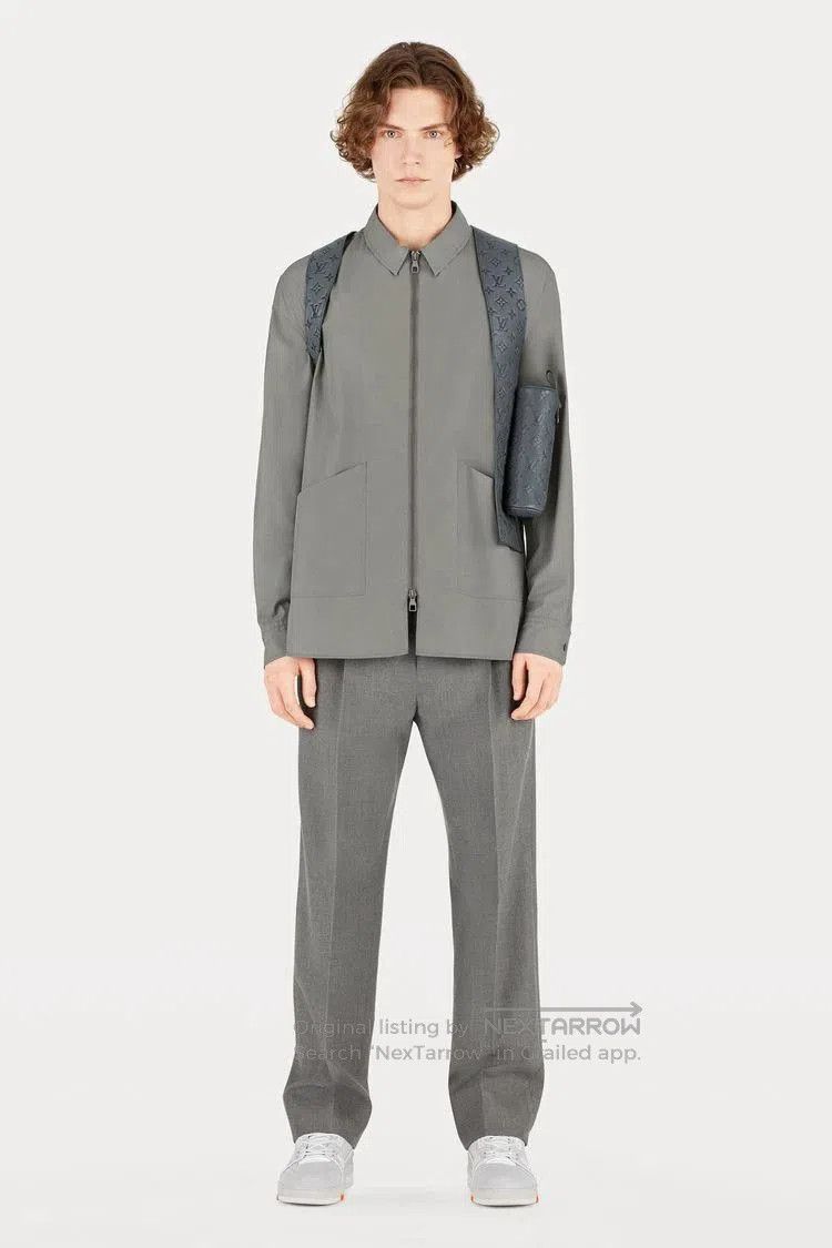 Louis Vuitton Gray Leather Vest with Pouch Detail. Size US M / EU 48-50 / 2 - 6 Thumbnail
