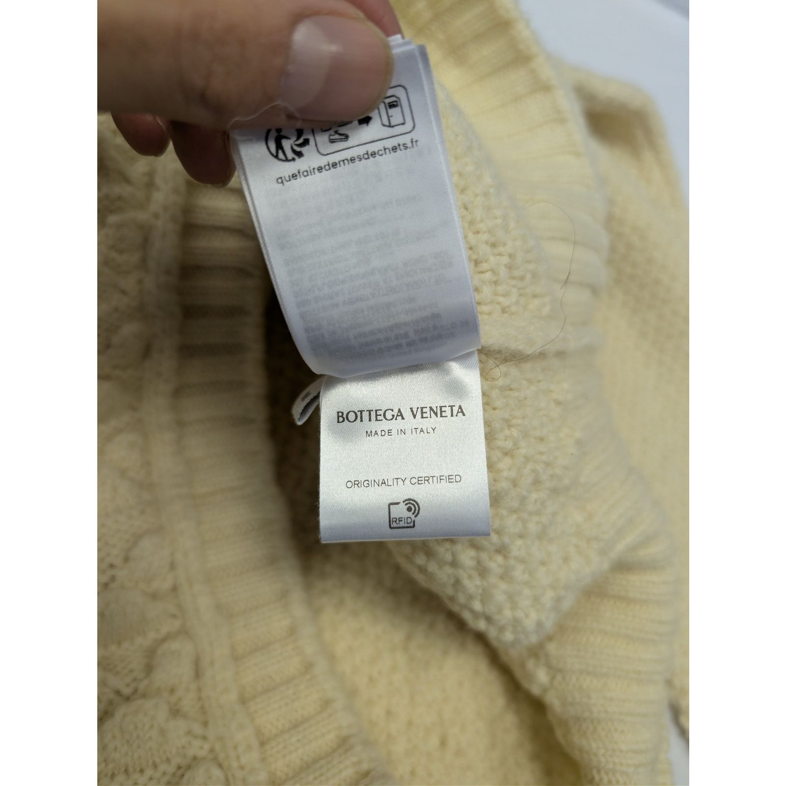 Bottega Veneta o1rshd1 Men Wear Wool Snake Knit Sweater in Dove Size US L / EU 52-54 / 3 - 17 Thumbnail