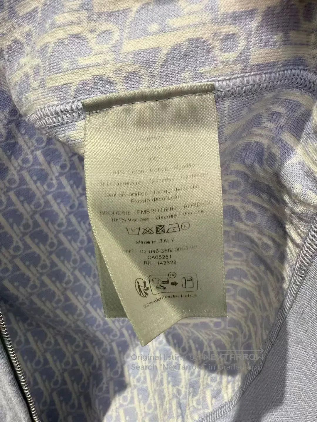 Dior dior logo cashmere coat in dust blue. Size US XXL / EU 58 / 5 - 4 Thumbnail