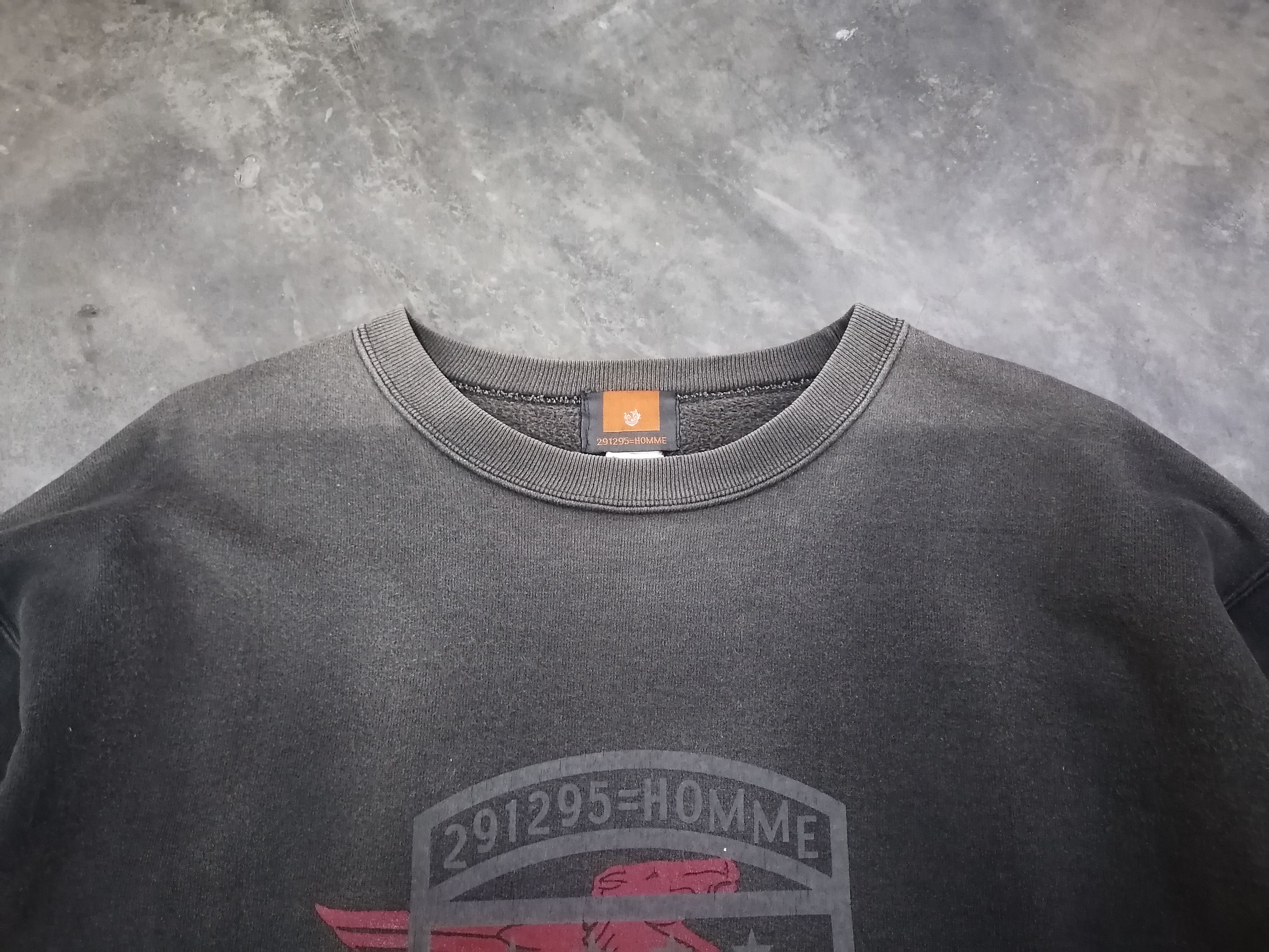 Japanese Brand Trashed Faded Vintage 291295=HOMME Command Sweatshirt Size US L / EU 52-54 / 3 - 3 Thumbnail
