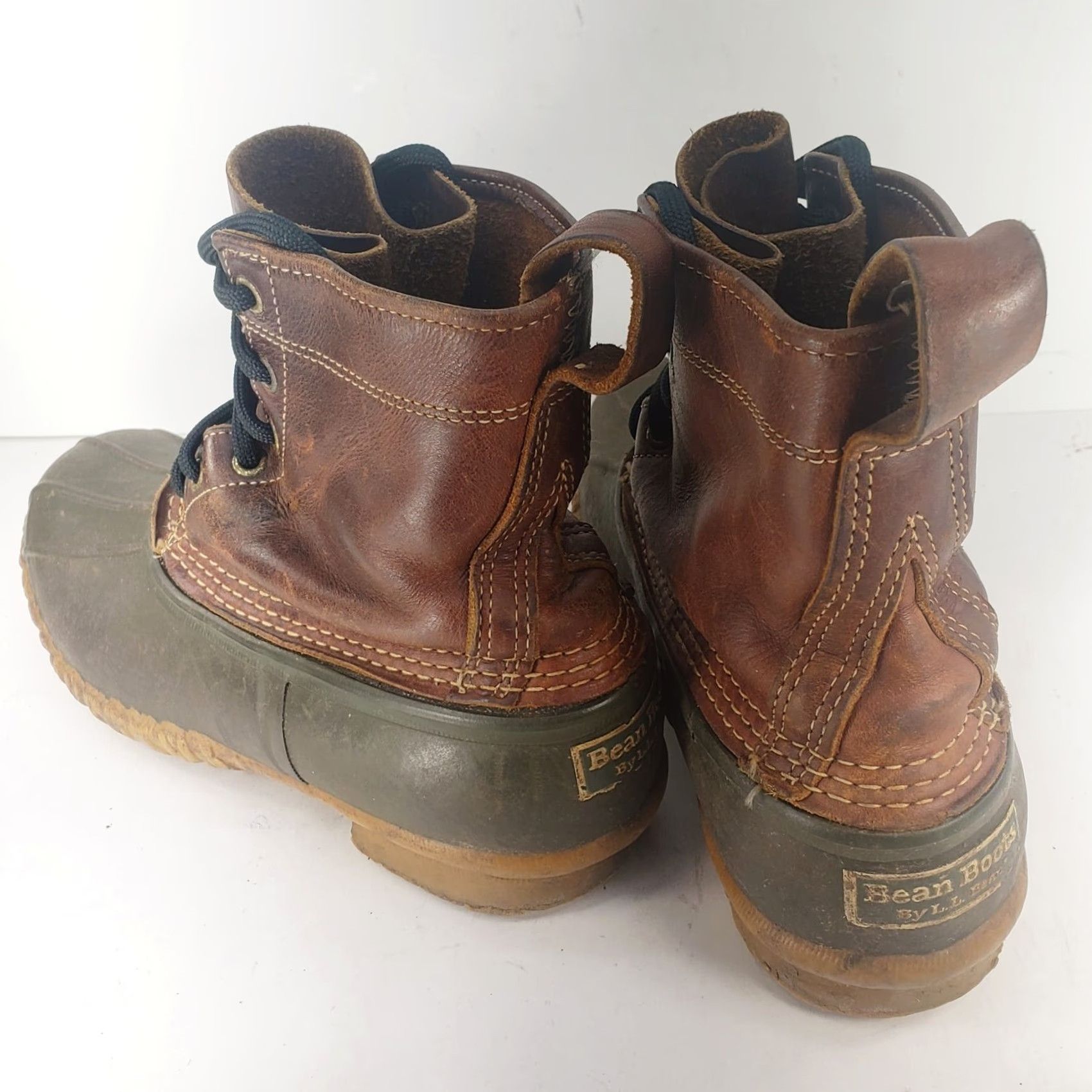 Vintage LL Bean Men’s 9W Brown Leather 8 Inch Lace Up Duck Boots Size US 9 / EU 42 - 5 Thumbnail