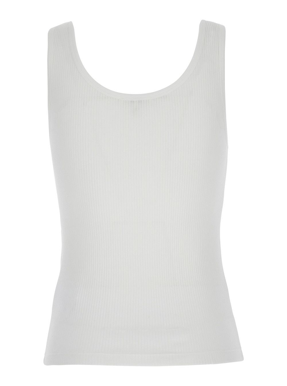 Chloe White Top with Embroidered Logo on the Front in Cotton Woman Size L / US 10 / IT 46 - 1 Thumbnail