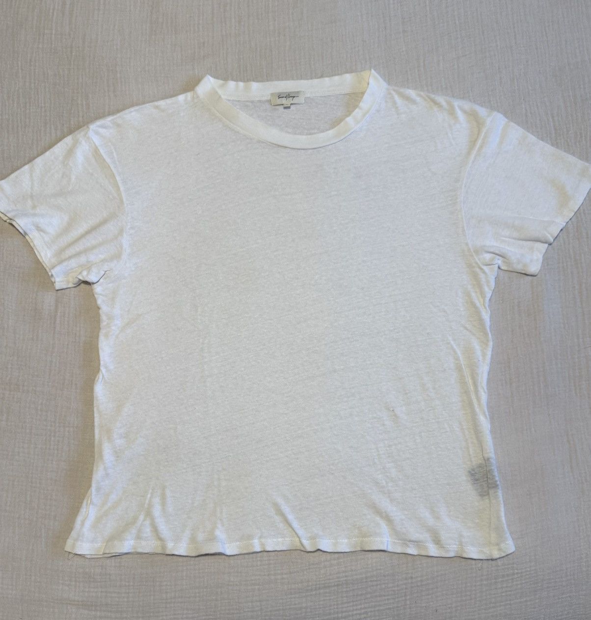 Second/Layer Loose Knit Oversized White Tee 100% Cotton Size US M / EU 48-50 / 2 - 1 Thumbnail