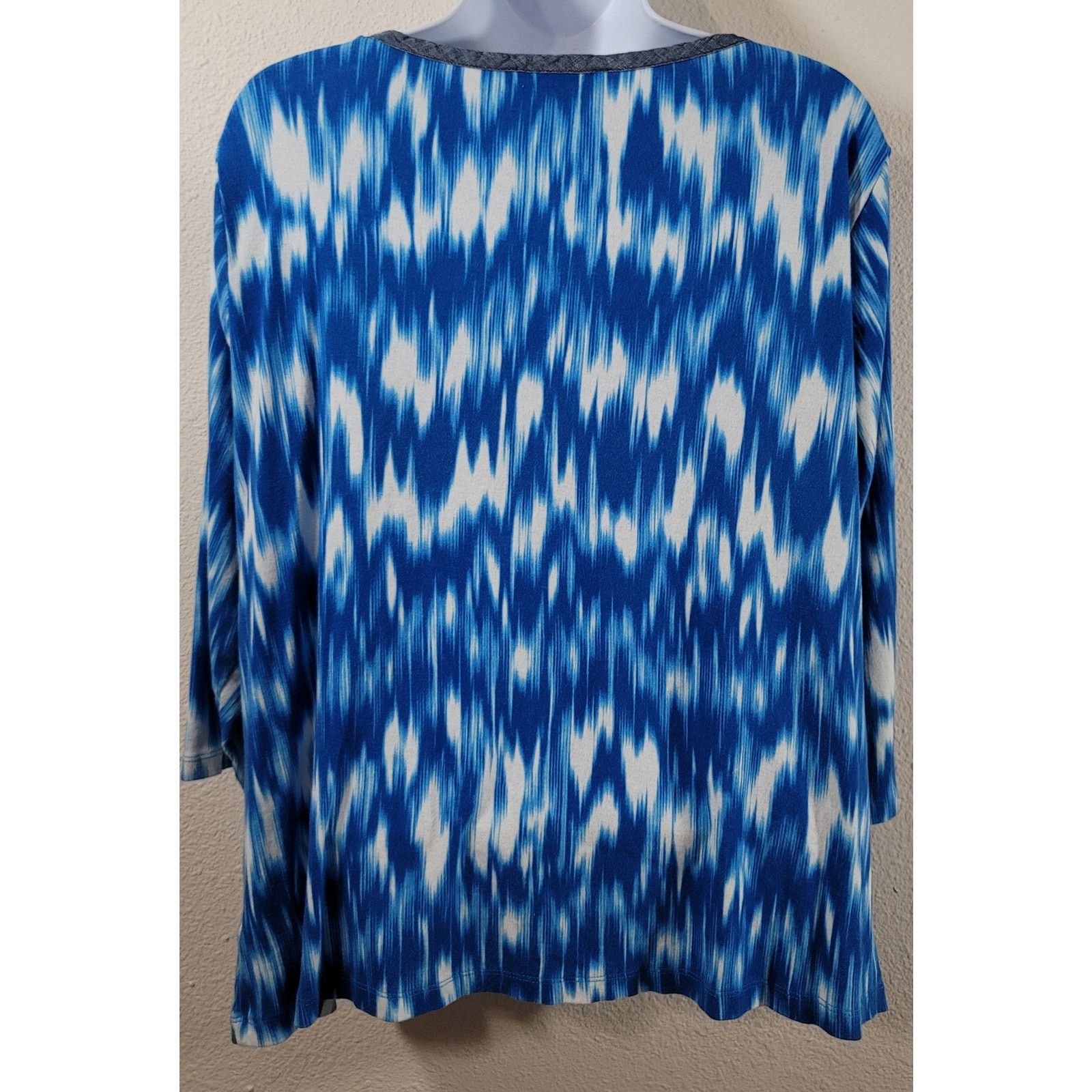 Jones New York Jones New York Signature Woman Blue White Abstract Top 2X Size XXL / US 16-18 / IT 52-54 - 2 Thumbnail
