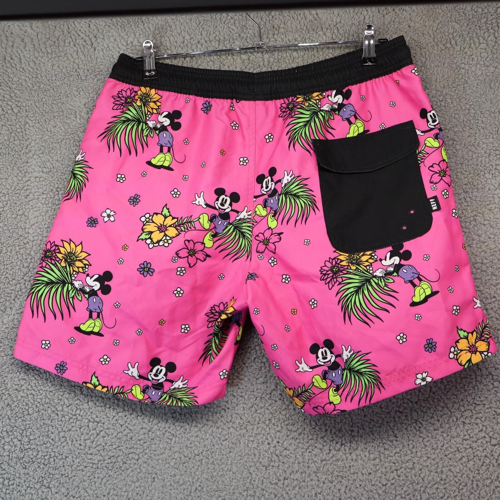 NEFF Neff Disney Mickey Mouse Men Medium Swim Trunks Pink Floral Size US 32 / EU 48 - 6 Thumbnail