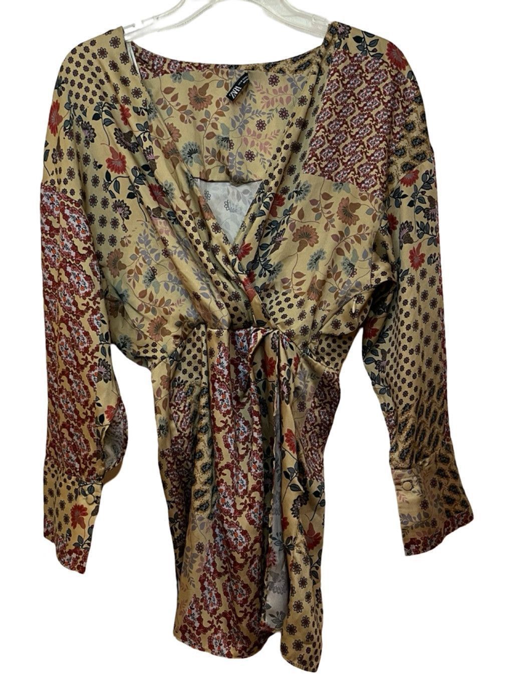 Zara Zara Printed Patchwork Jumper Romper Jumpsuit Sz XS Size XS / US 0-2 / IT 36-38 - 2 Thumbnail