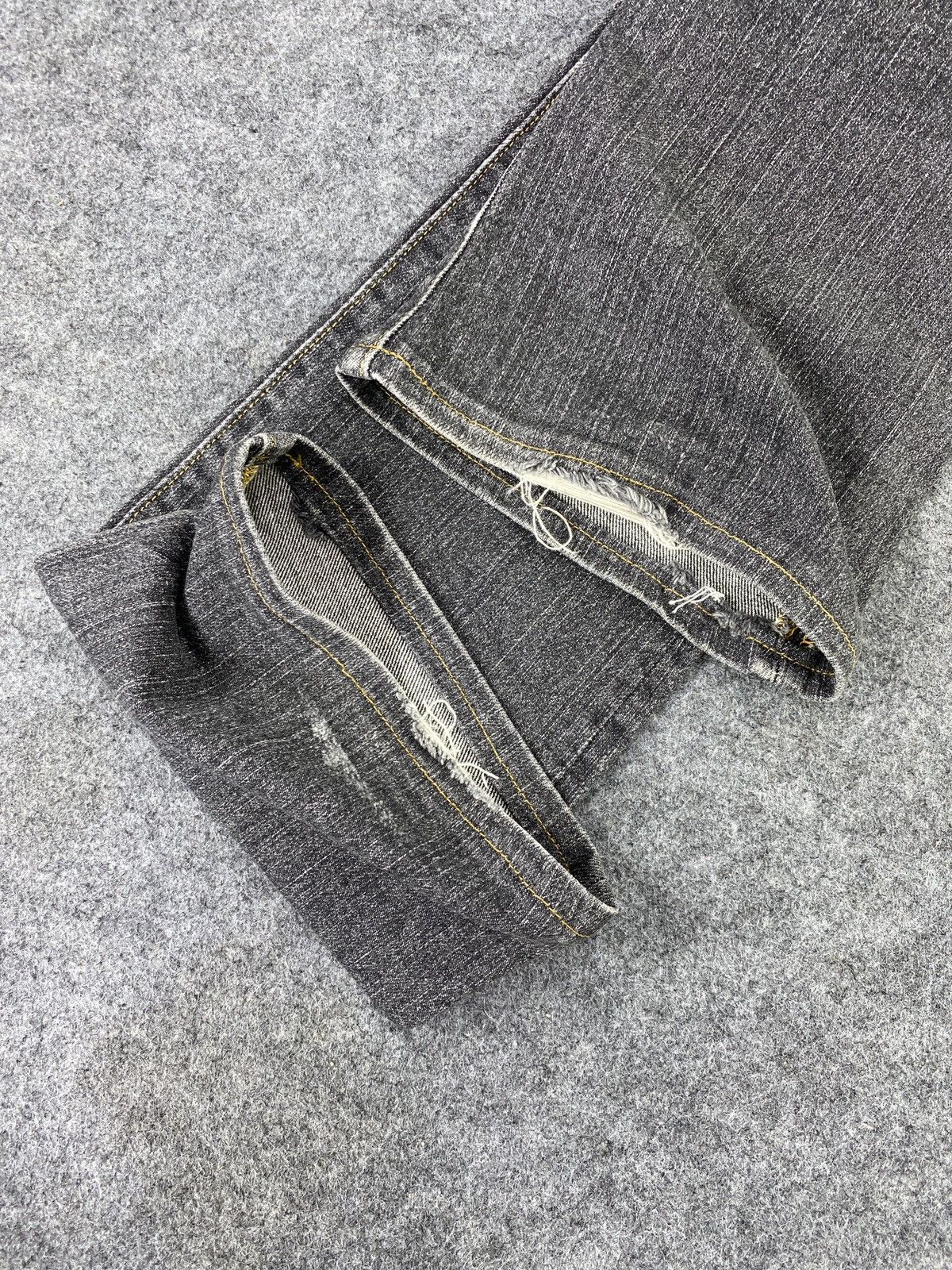 Japanese Brand Georgia Love Grey Wash Flare Jeans - J1003 Size 26" / US 2 / IT 38 - 12 Thumbnail