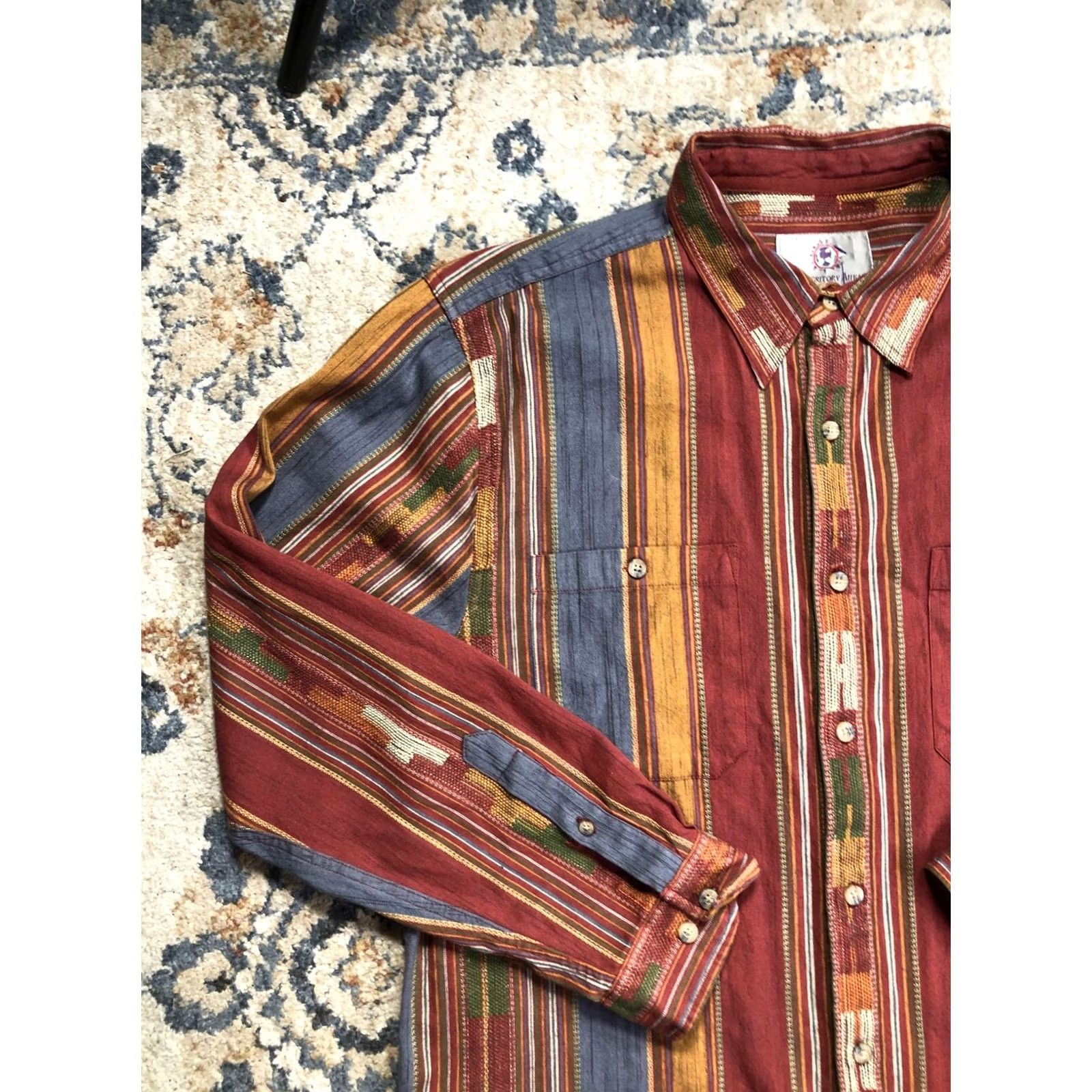 The Territory Ahead The Territory Ahead Shirt Mens XL Multicolor Stripe Long Sleeve Button Up Western Size US XL / EU 56 / 4 - 3 Thumbnail