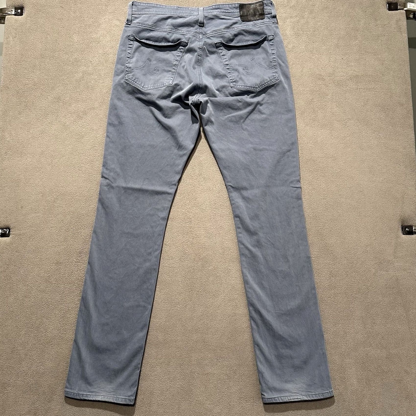 Vintage AG Adriano Goldschmied Pants Mens 33x34 Light Blue Everett Slim Straight Chino GUC Size US 33 - 2 Thumbnail