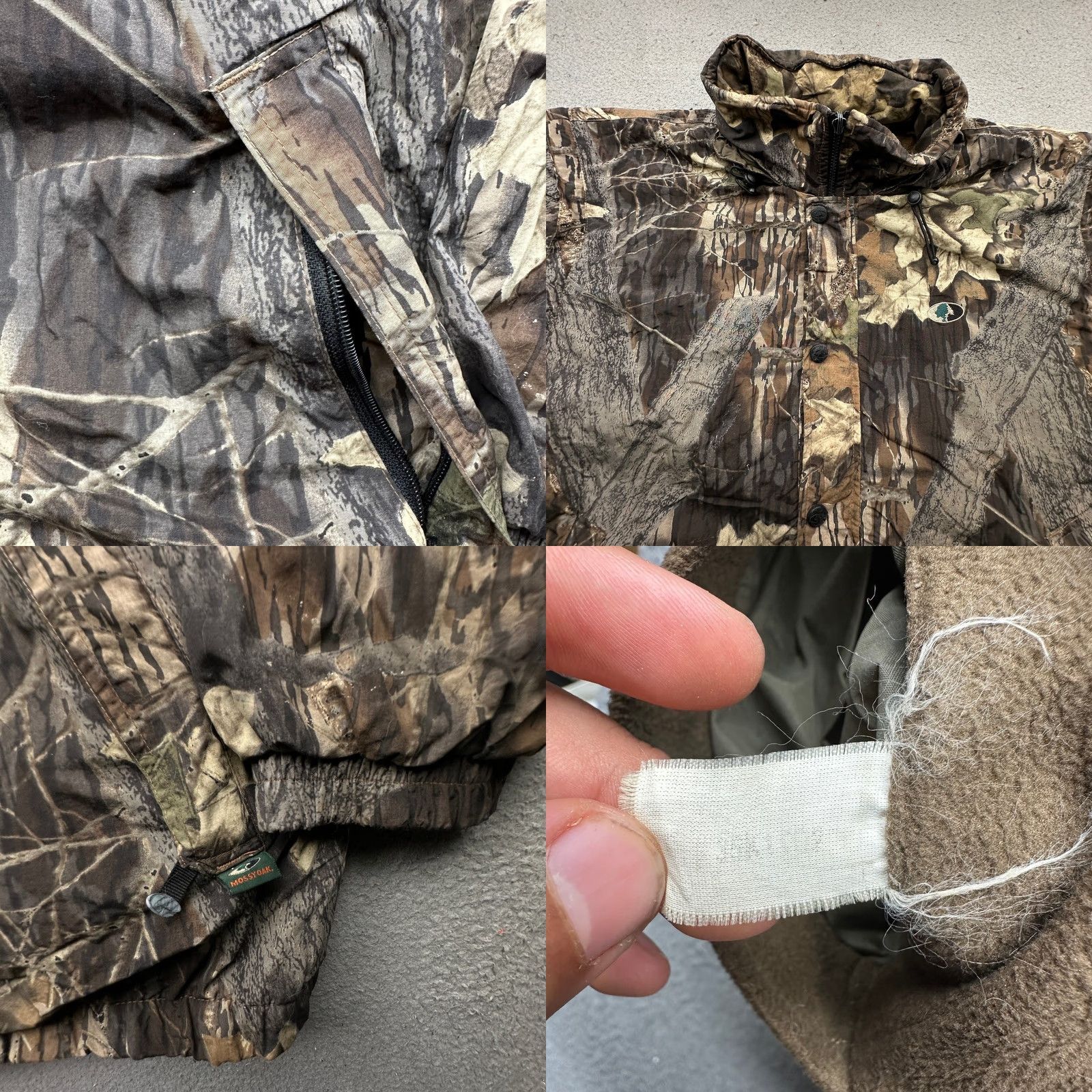 Vintage VINTAGE Mossy Oak Reversible Camouflage Fleece Hooded Jacket Mens XL Green Zipper Pockets Size US XL / EU 56 / 4 - 10 Thumbnail
