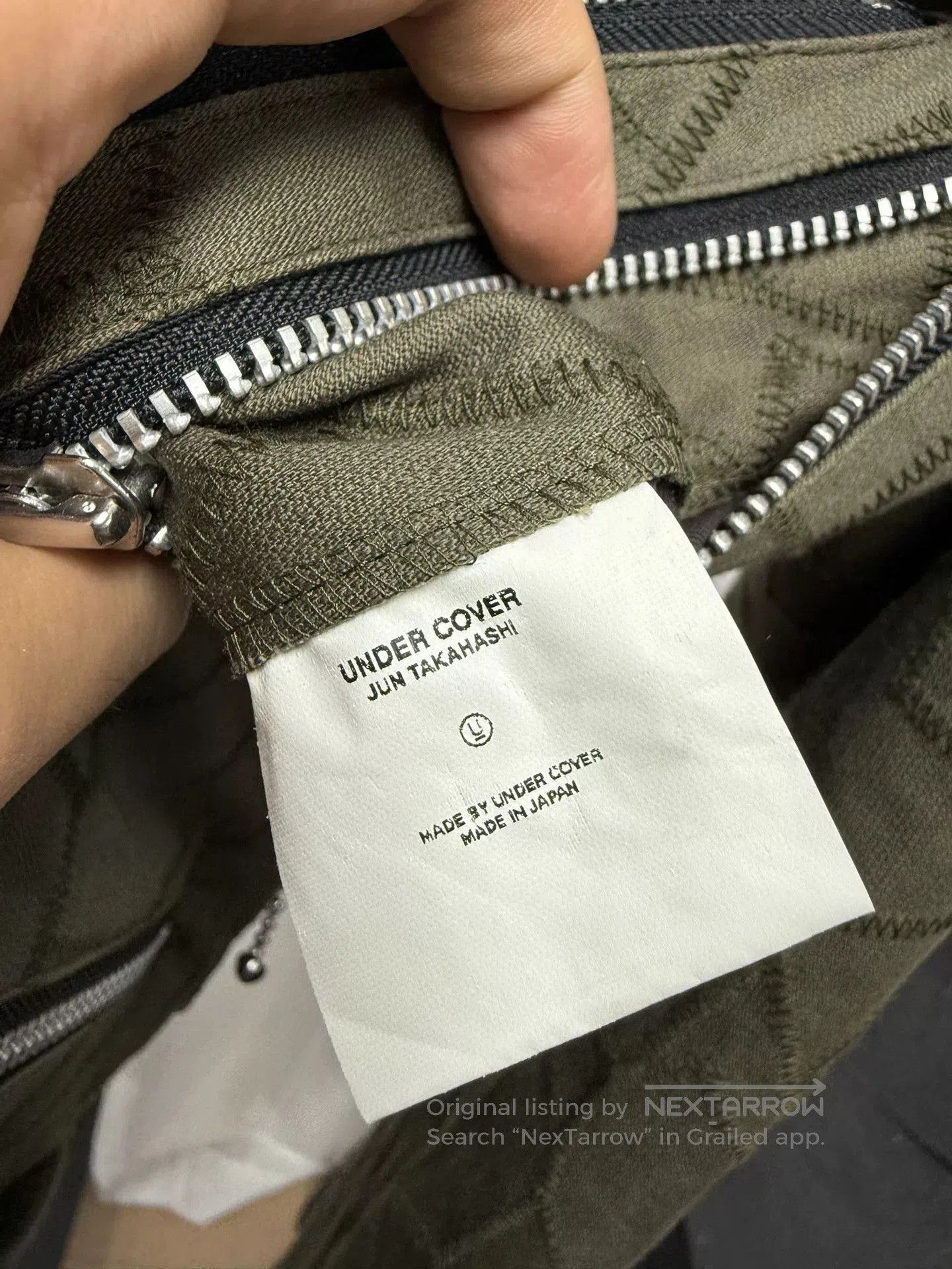 Comme des Garcons Homme Deux undercover quilted motorcycle jacket in olive. Size US M / EU 48-50 / 2 - 8 Thumbnail