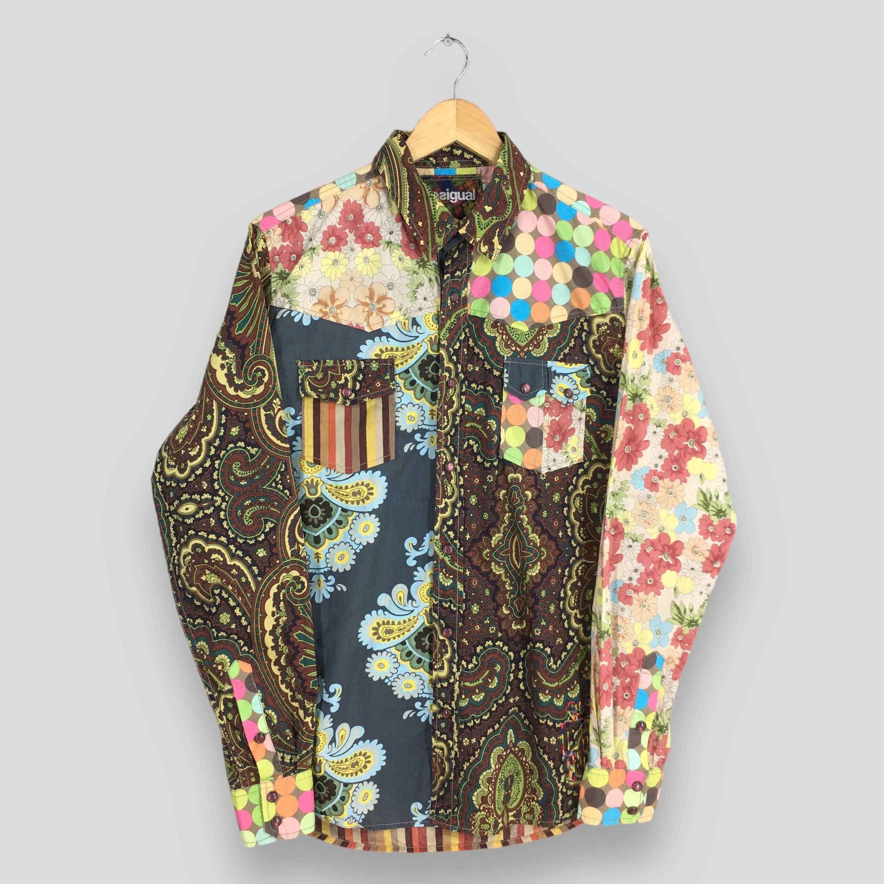 Vintage Y2K Desigual Funky Pop Art Multicolor Shirt Medium